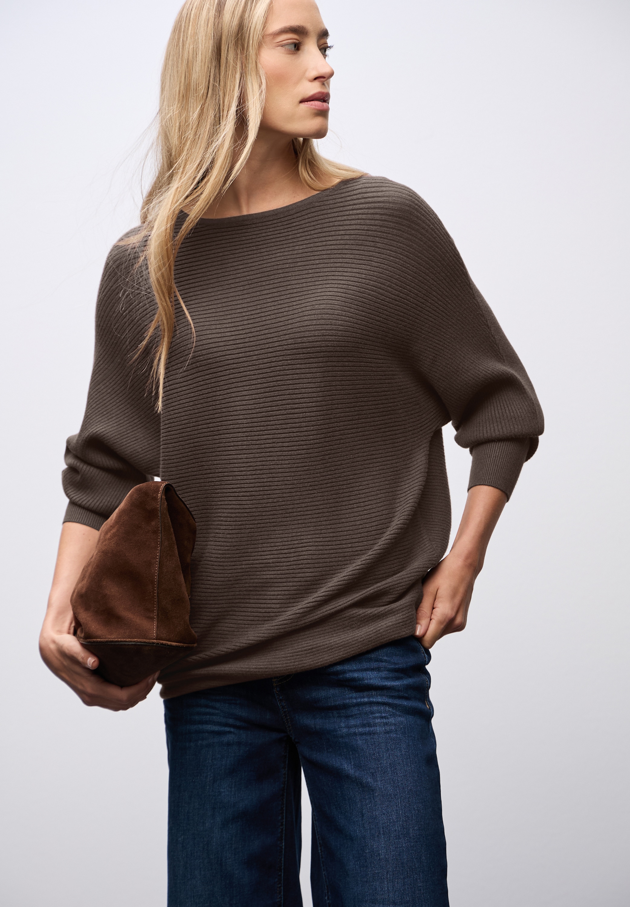 STREET ONE Strickpullover mit feiner Struktur und weitem Schnitt