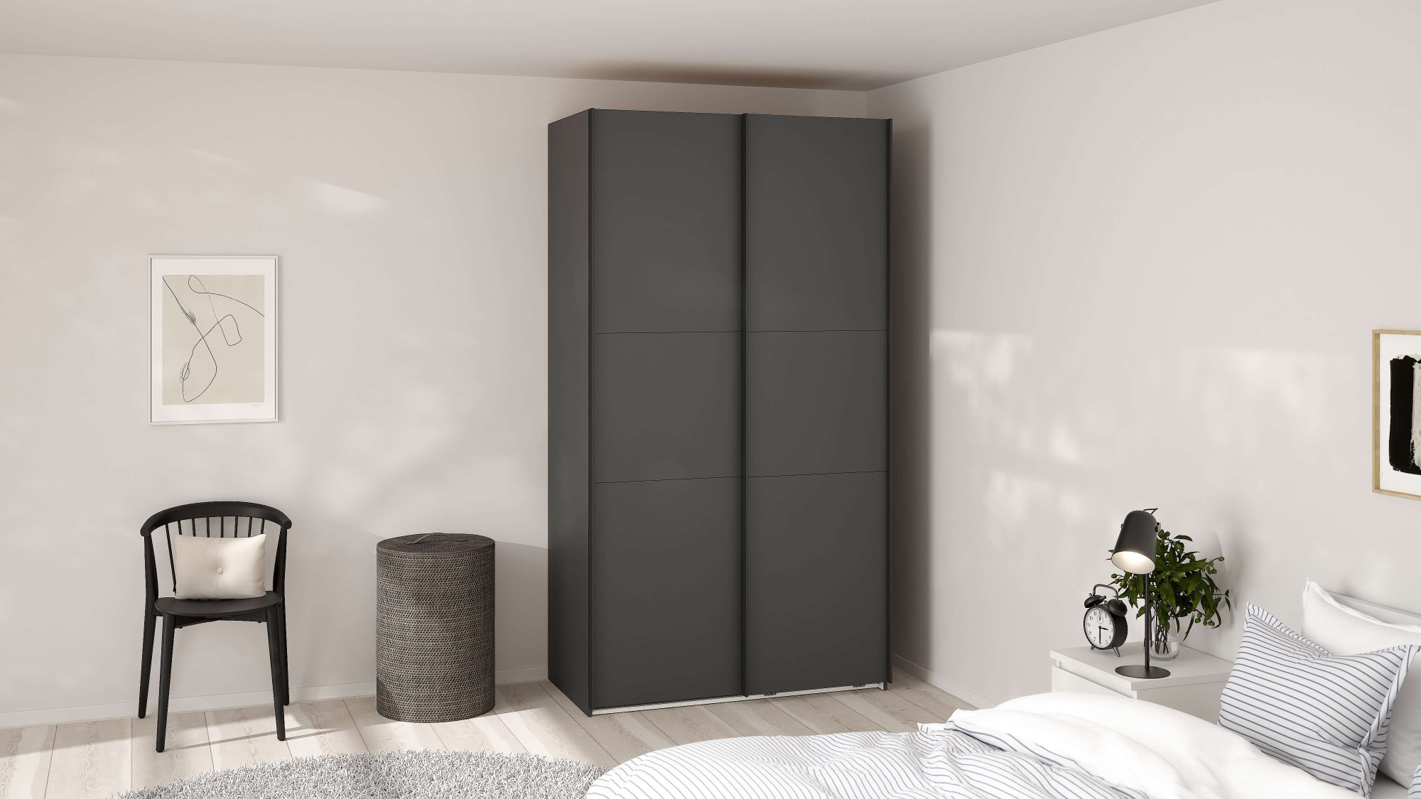 Home affaire Schwebetürenschrank "COMO mit 2 Schwebetüren, moderner und eleganter Kleiderschrank" Viel Stauraum, mit Safe-Slide-Funktion, Made in Denmark