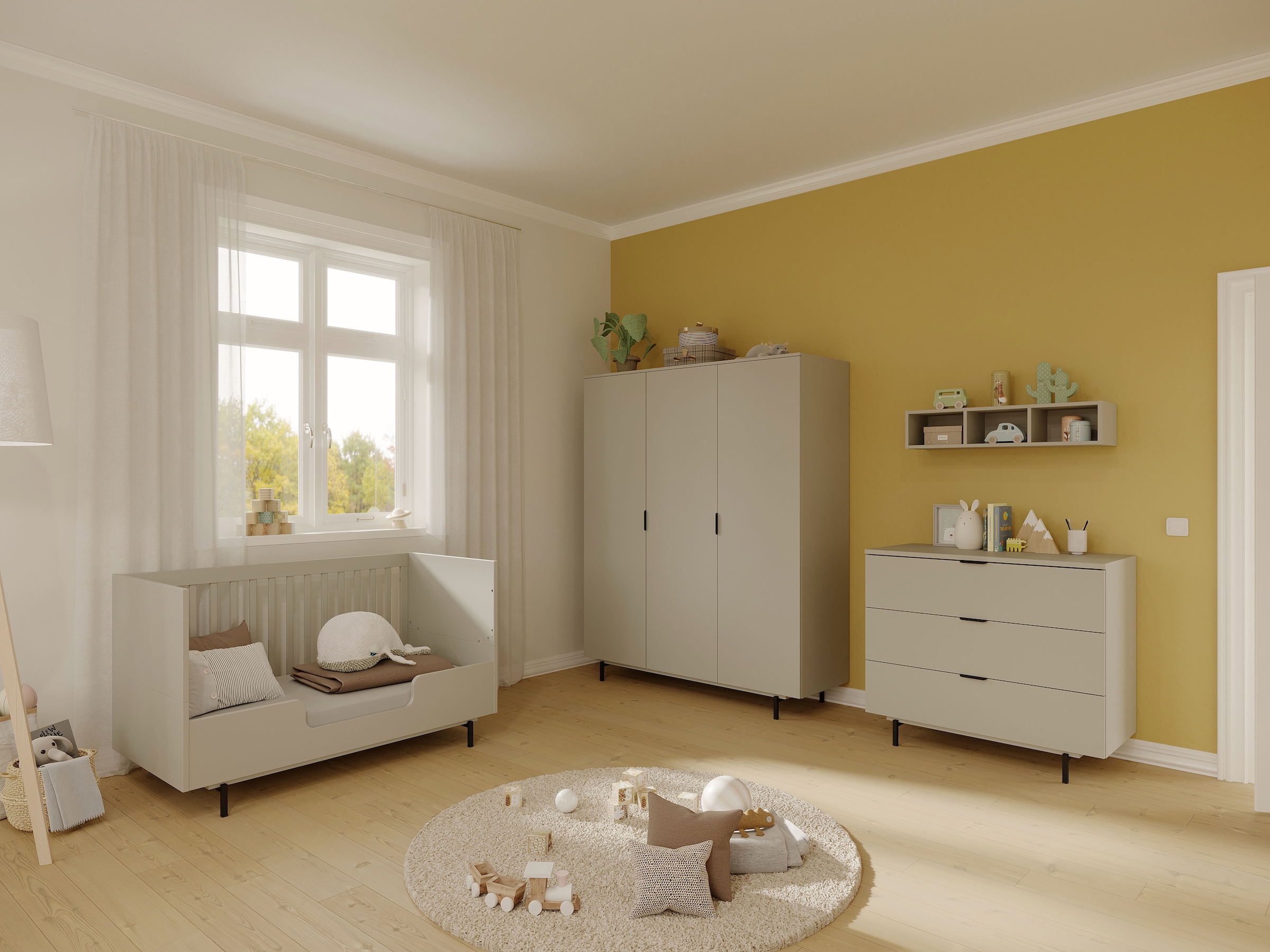 GERMANIA Babybett »Tomino«, (1 tlg.), inkl. Umbauseiten, B/H/T 144/87/75 cm, belastbar bis 100 kg