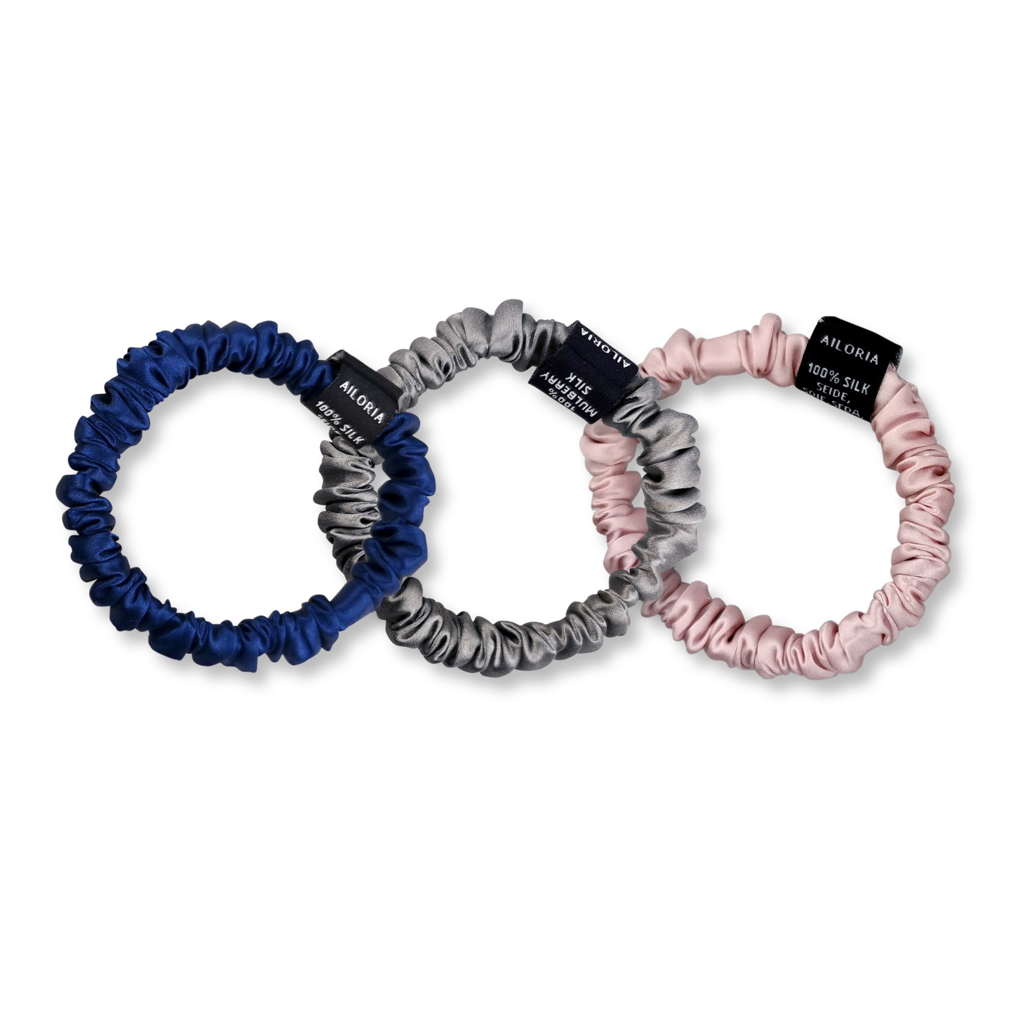 AILORIA Damen Diadem "Set 3 Scrunchies S aus Seide DOUX", bunt, Modetücher