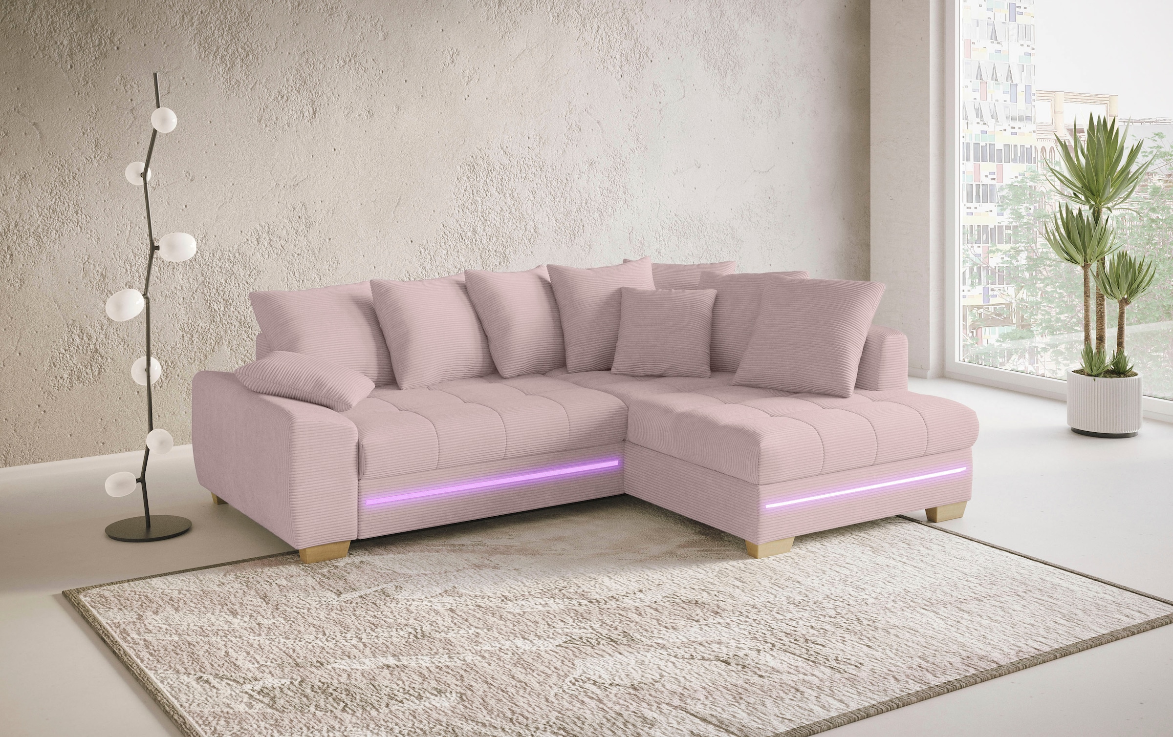 Mr. Couch Ecksofa "Nikita II, L-Form", mit Kaltschaum, RGB-LED Beleuchtung, günstig online kaufen