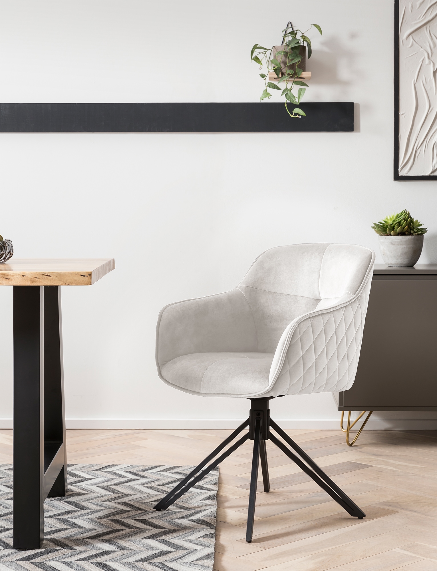 SalesFever Armlehnstuhl "Stilvoller Esszimmerstuhl" () mit 360 Drehfunktion günstig online kaufen