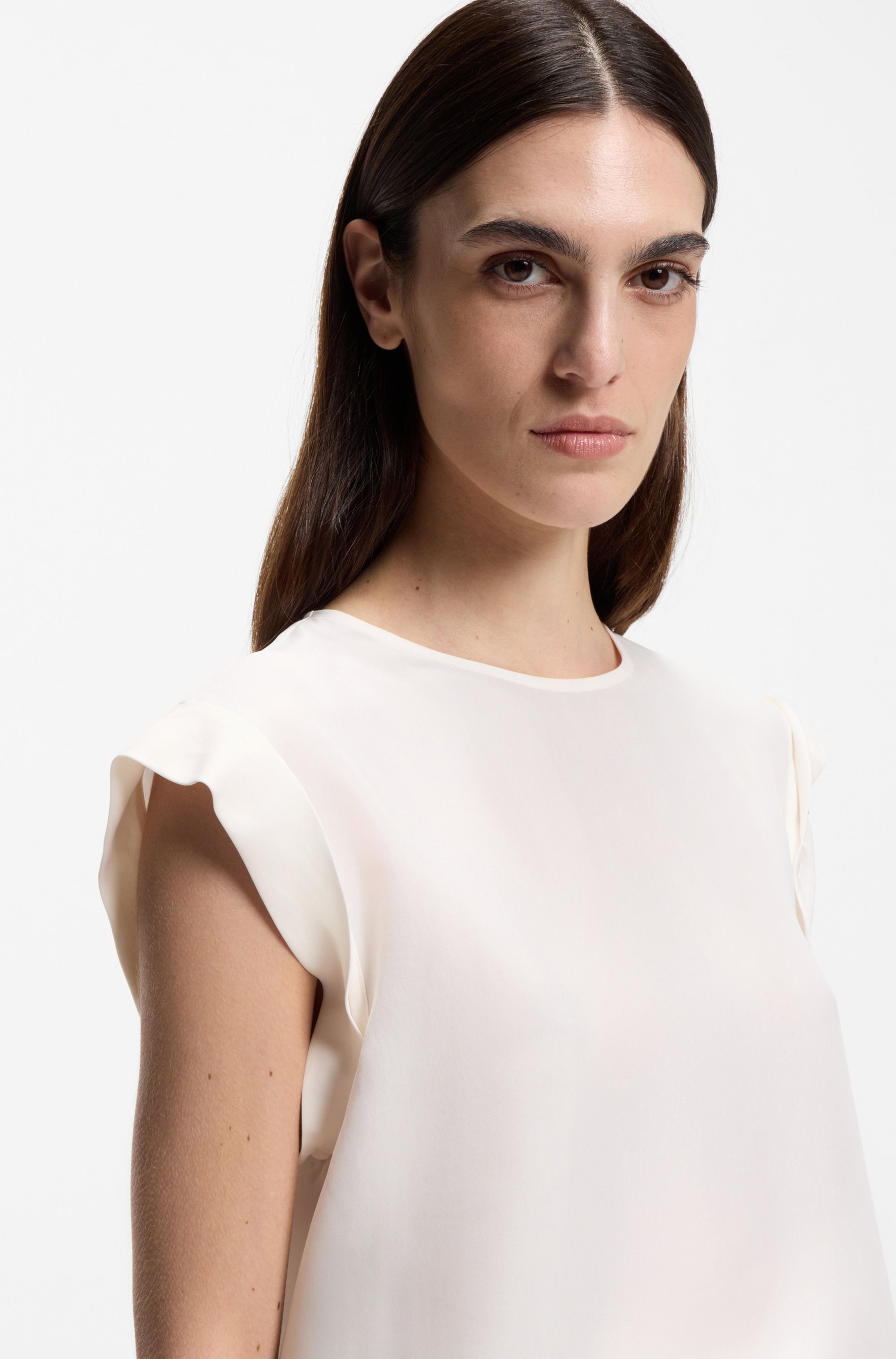 BOSS ORANGE Shirtbluse »Irnette Premium Damenmode« mit Ärmelaufschlag