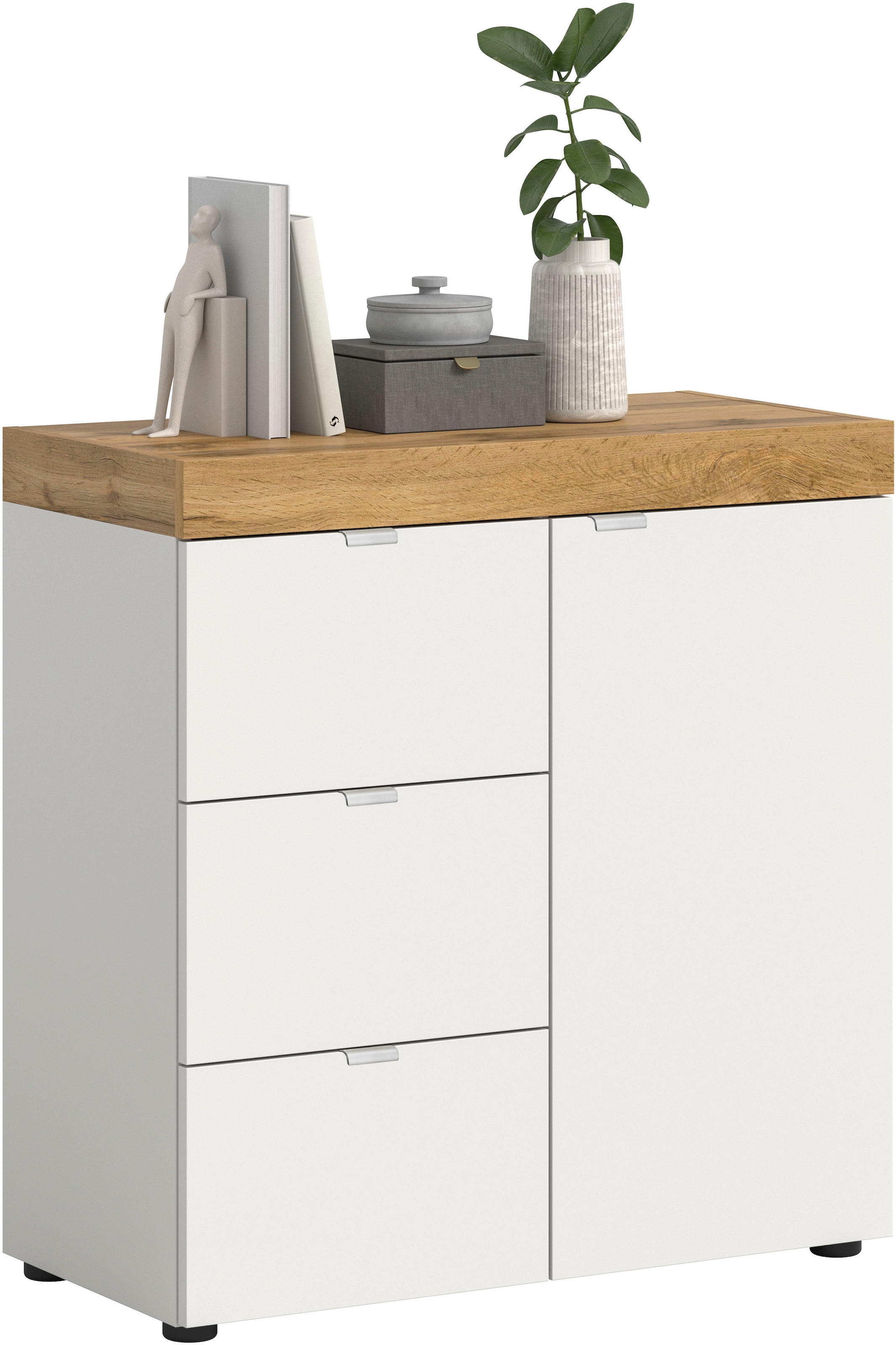 OTTO home Kommode "MAMBO II, Breite 77 cm, 1 Tür, 1 Einlegeboden, 3 Schubkästen" 1 Stk. tlg. Kommode, Anrichte, Wohnzimmer, Schlafzimmer