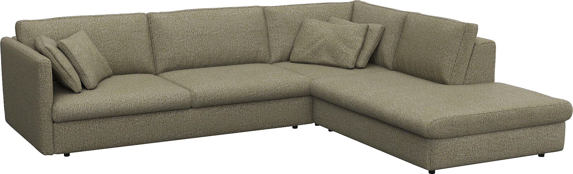 FLEXLUX Ecksofa »Lovane, elegant und zeitlos, bequem, L-Form«, Weich & anschmiegsam, große Sitztiefe auf Kaltschaum, Dekokissen inkl.