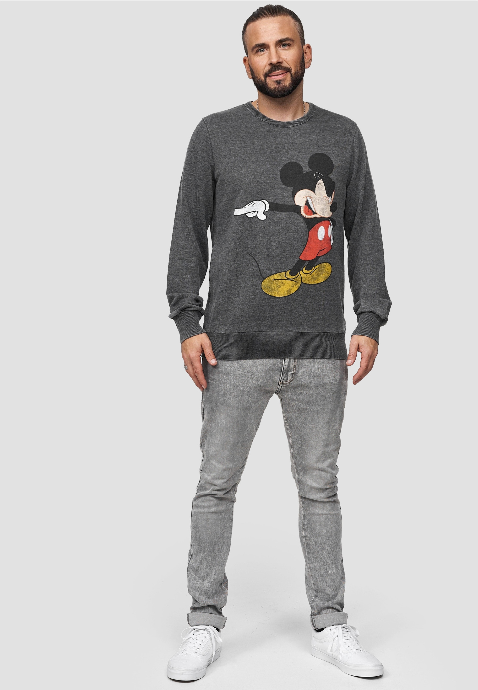Recovered Sweatshirt »Disney Pointing Mickey«, im zeitlosen Design