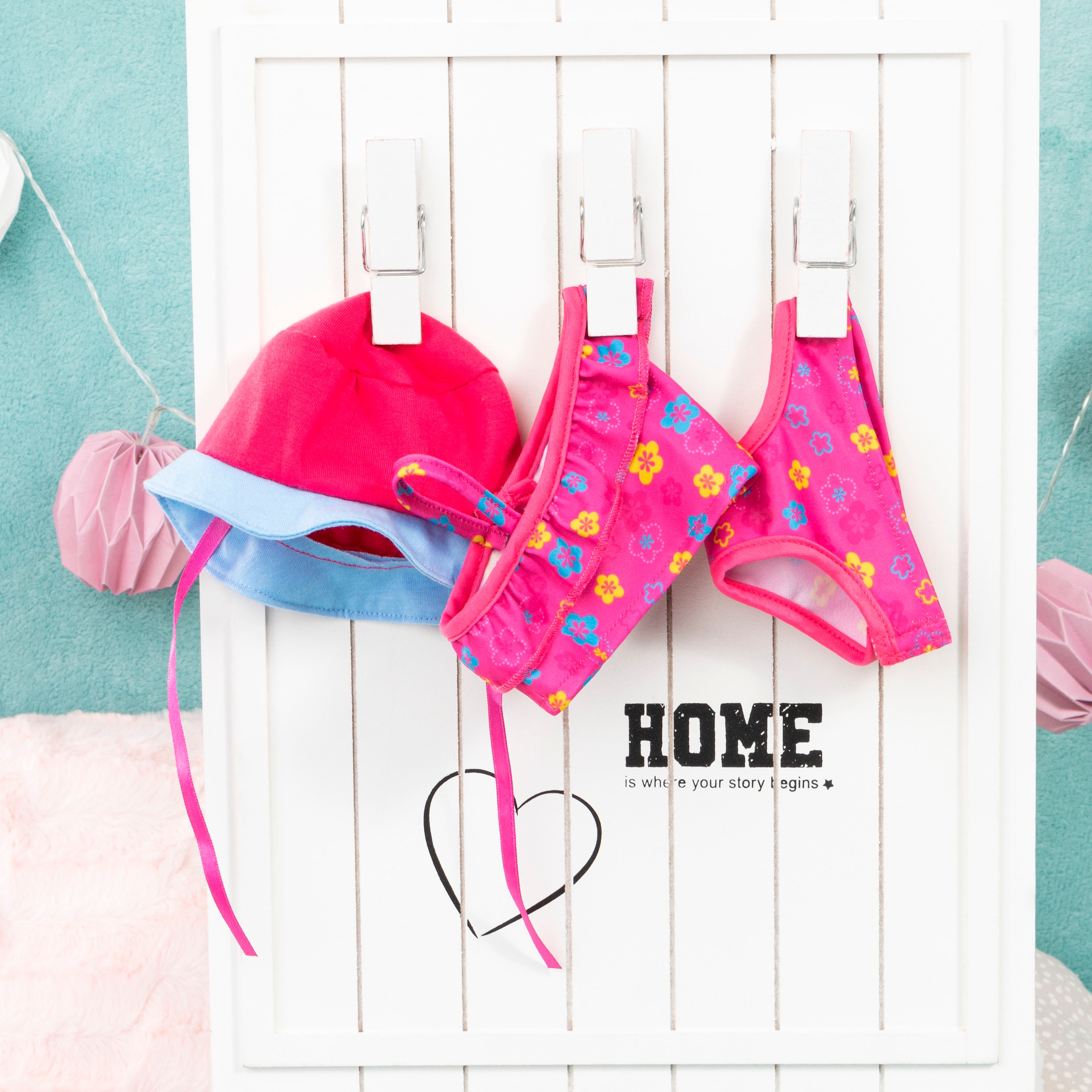 Bayer Puppenkleidung »Bikini 38-42 cm«, (Set, 3 tlg.)
