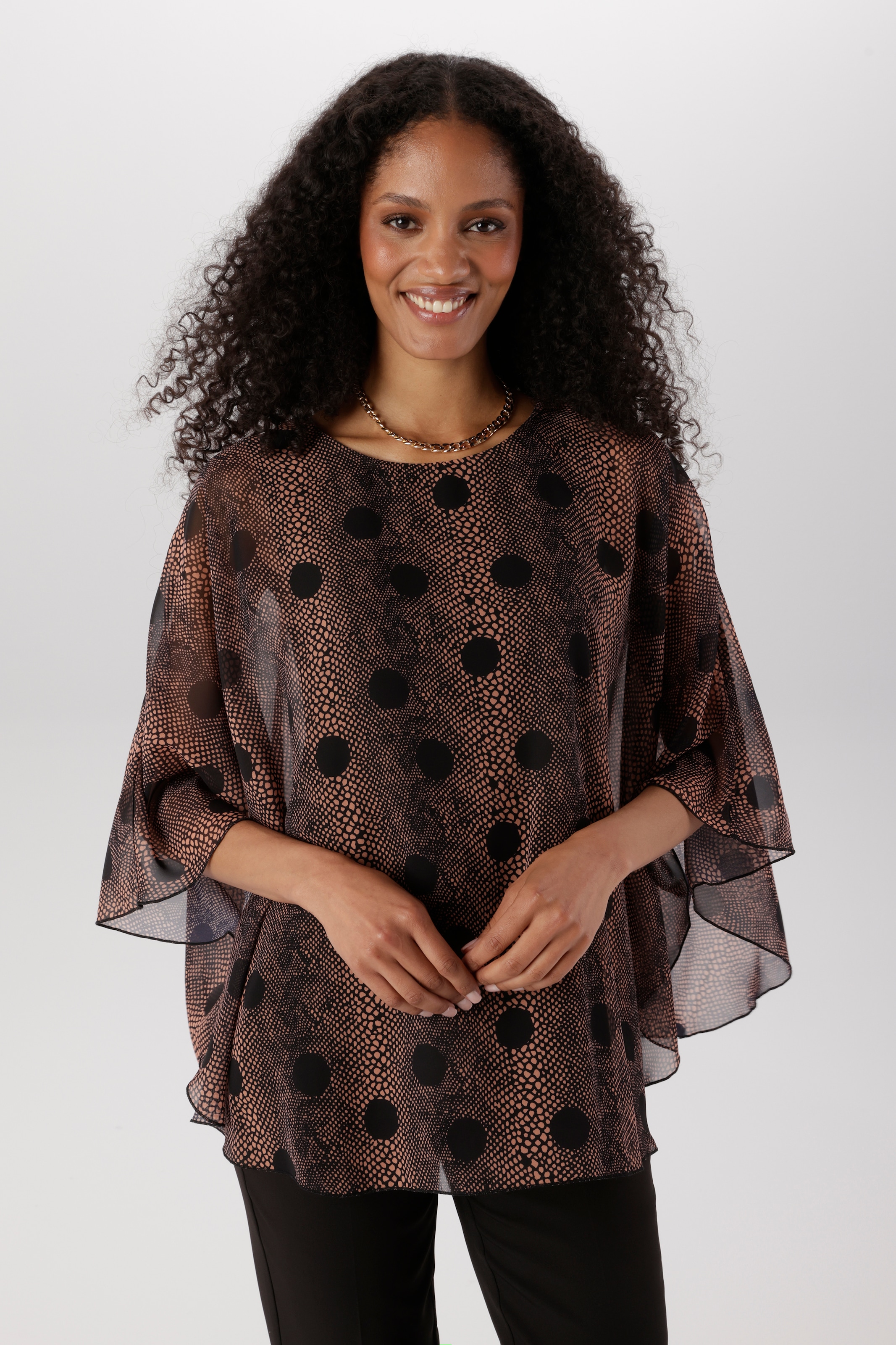 Aniston SELECTED Chiffonbluse im modischen Lagenlook und Animalprint - NEUE KOLLEKTION