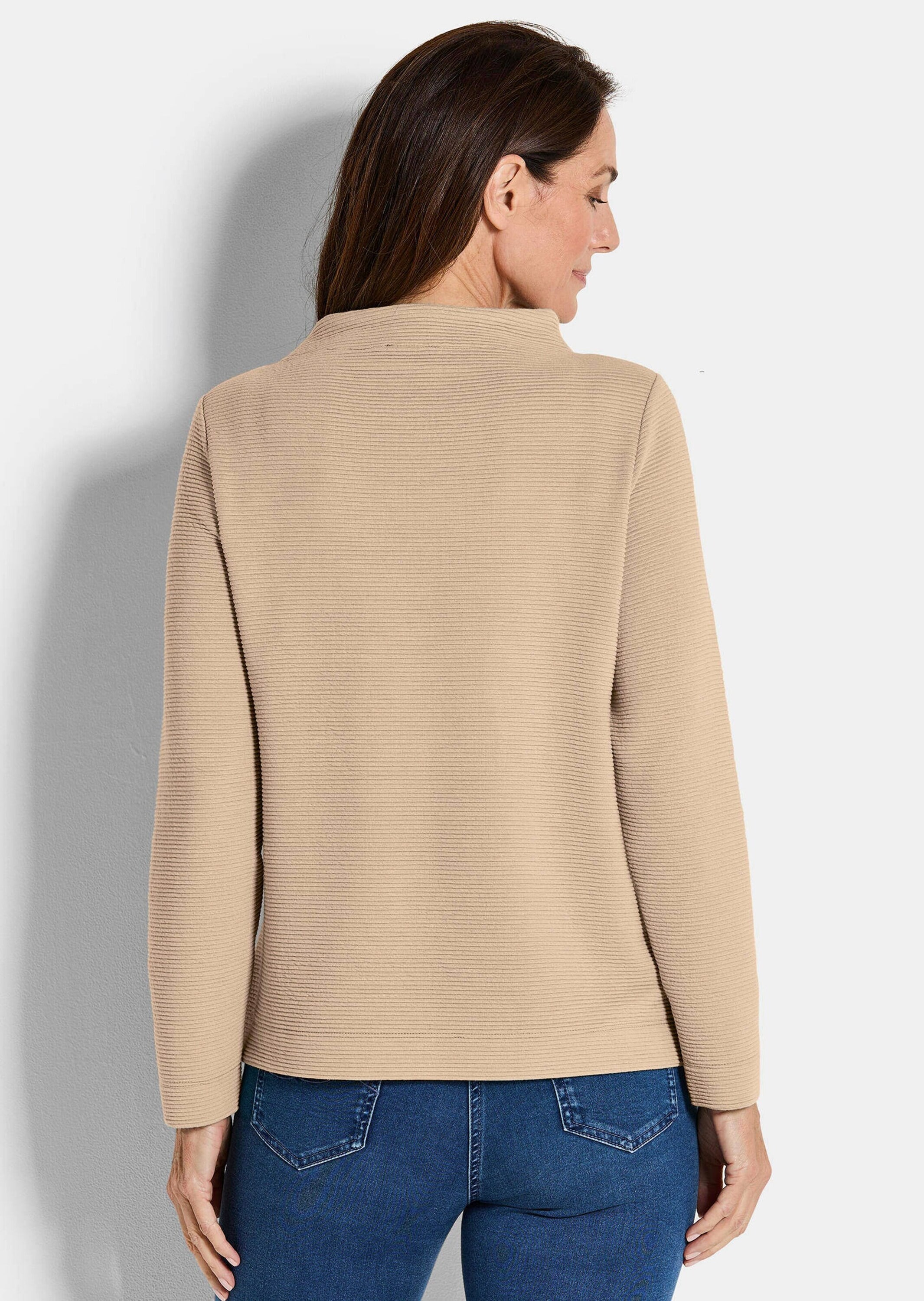 GOLDNER Rundhalspullover »Kurzgröße Ottoman-Sweatshirt mit Turtleneck«