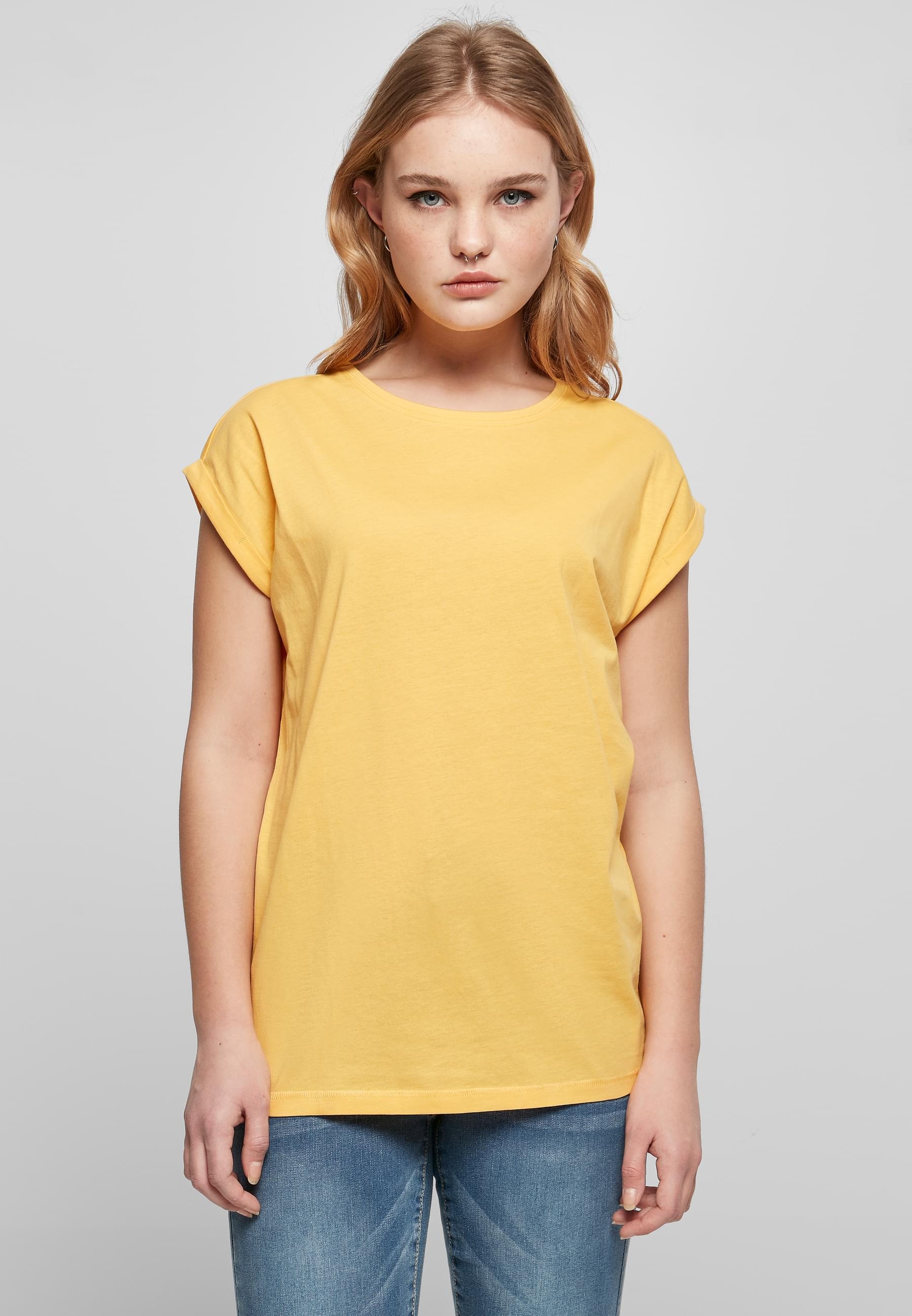URBAN CLASSICS Kurzarmshirt »Urban Classics Damen Ladies Extended Shoulder Tee«, (1 tlg.)