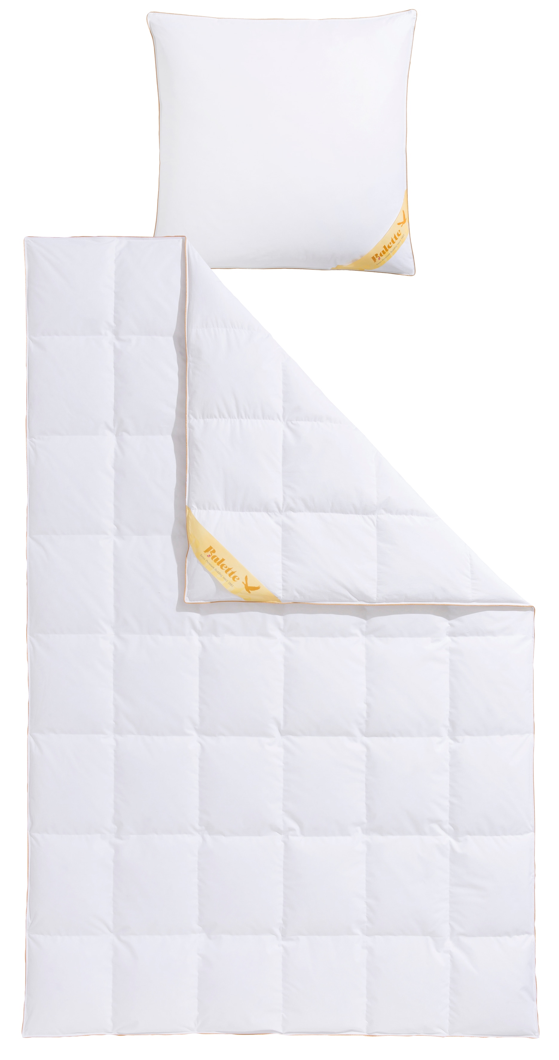 Balette Gänsedaunenbettdecke + Kopfkissen "Aileen 2er Set" 100% Gänsedaunenbettdecken & 3-Kammerkopfkissen zum tollen Preis
