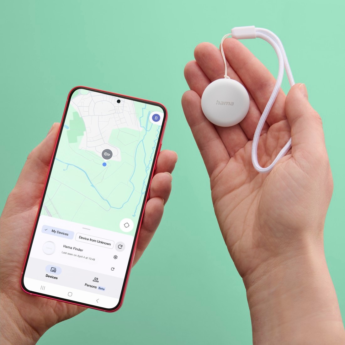 Hama GPS-Tracker »Schlüsselfinder (Android „Mein Gerät finden“, Bluetooth, Alarm, 2 St.)«, AirTag Alternative, Tracker