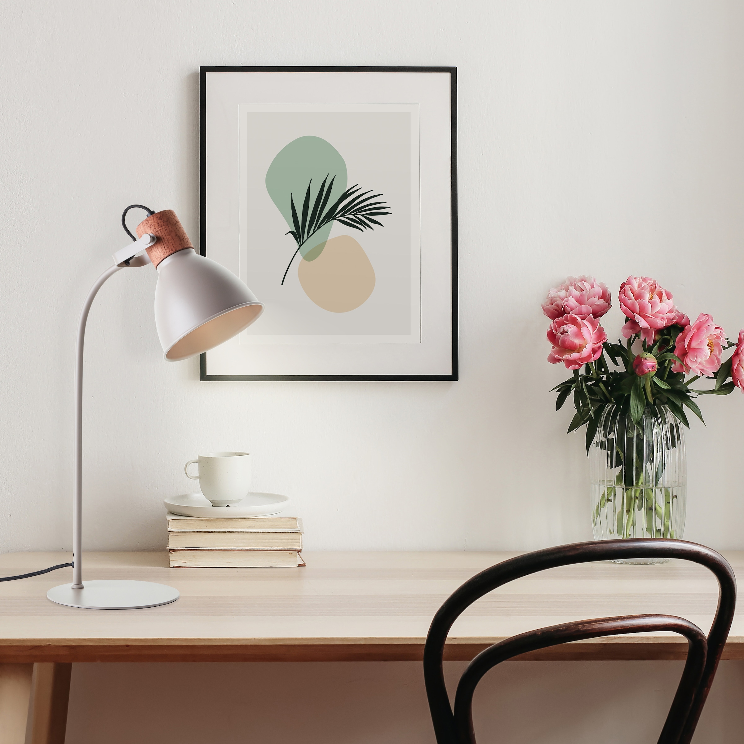 Brilliant Tischleuchte »Erena«, 1 flammig, Leuchtmittel E27 | ohne Leuchtmittel, Höhe 52 cm, E27, Metall/Holz