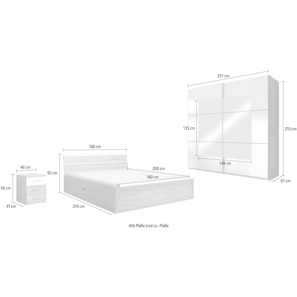 Helvetia Schlafzimmer-Set »Beta«, (4 St.)