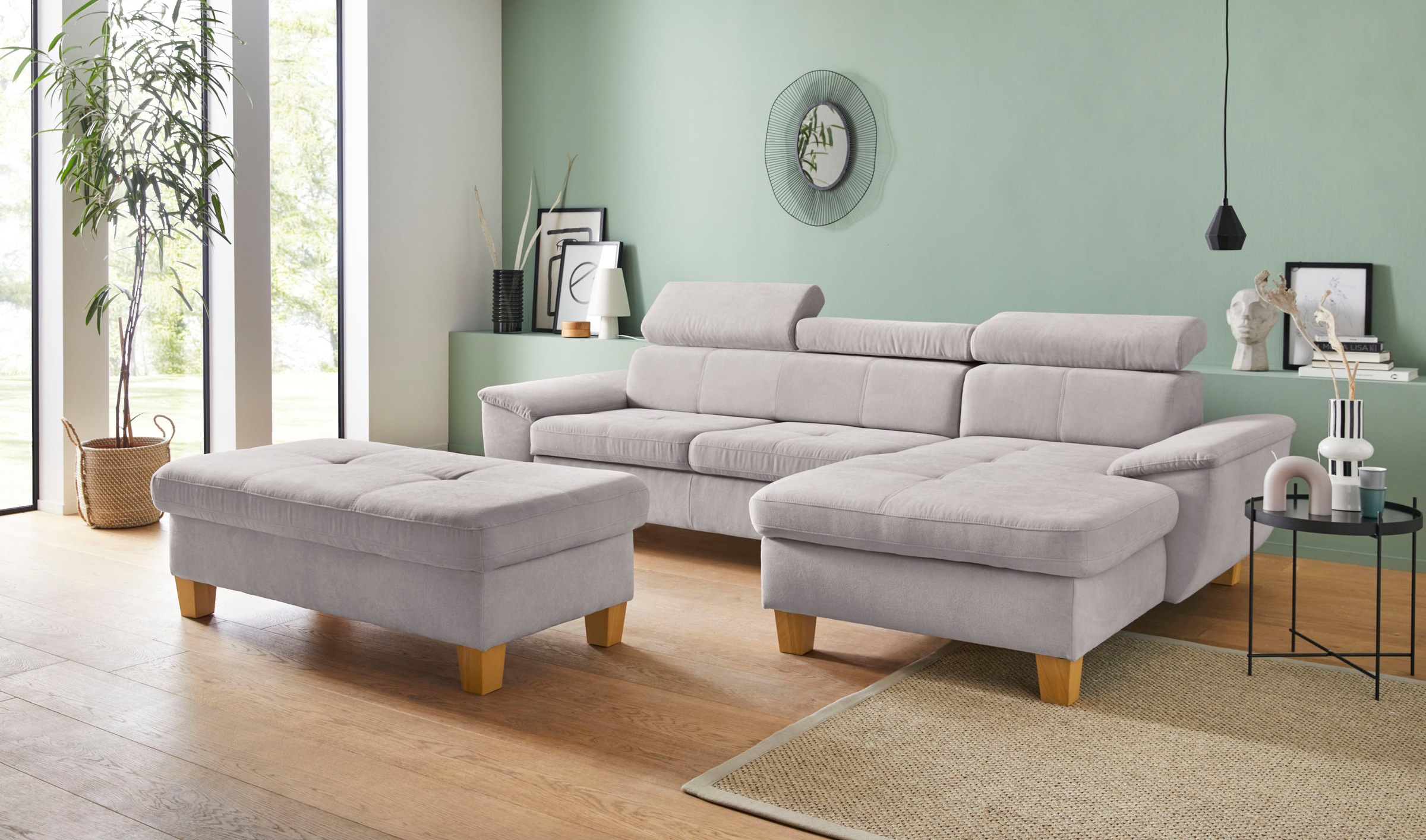 exxpo - sofa fashion Ecksofa »Enya, aufwendige Detailverarbeitung, hoher Sitzkomfort, bequem, L-Form«, inkl. Kopfteilverstellung, wahlweise mit Bettfunktion und Bettkasten