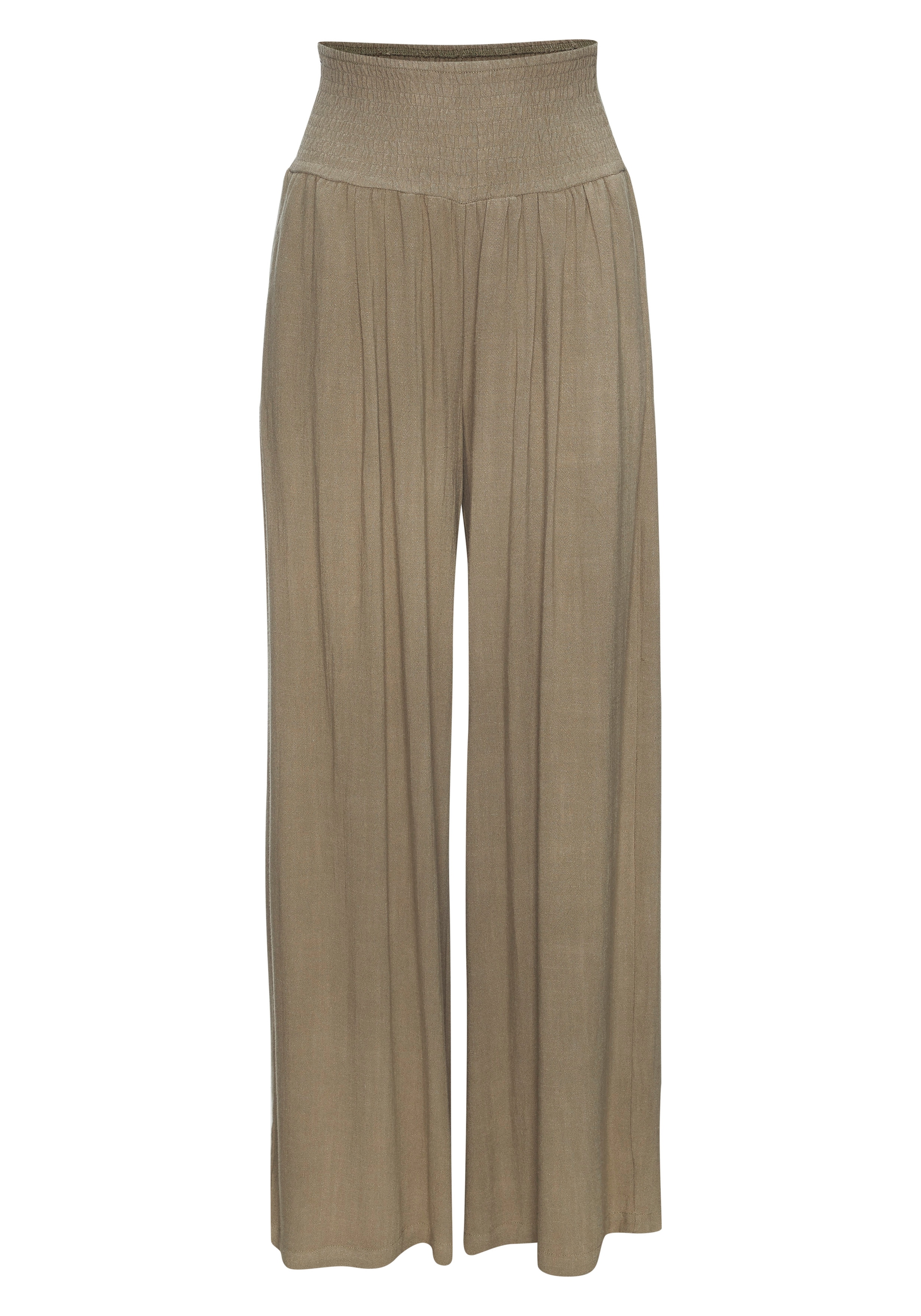 French Connection Leinenhose  mit gerafftem Bund, weite Palazzohose für den Sommer