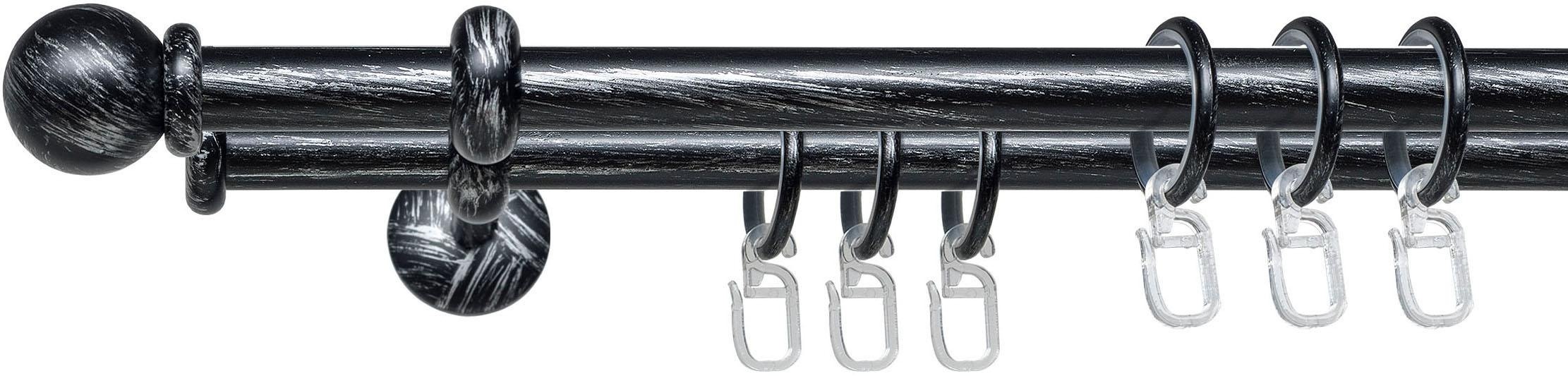 Liedeco Gardinenstange "Esp Kugel" Ø 16 mm 2 läufig-läufig Fixmaß 2-läufig günstig online kaufen