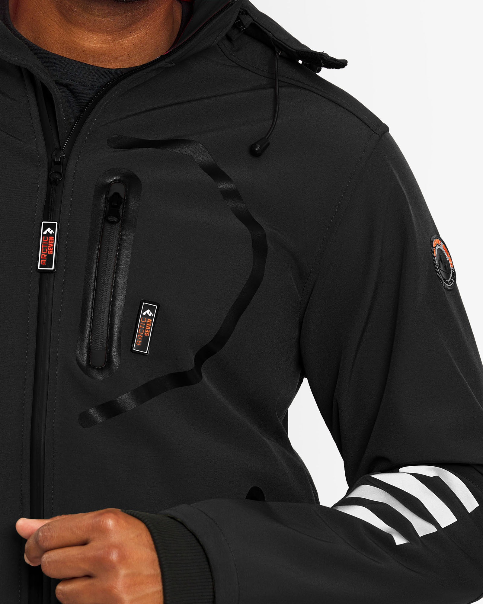 Arctic Seven ASColori Softshell Jacket Black/Orange Size L 3