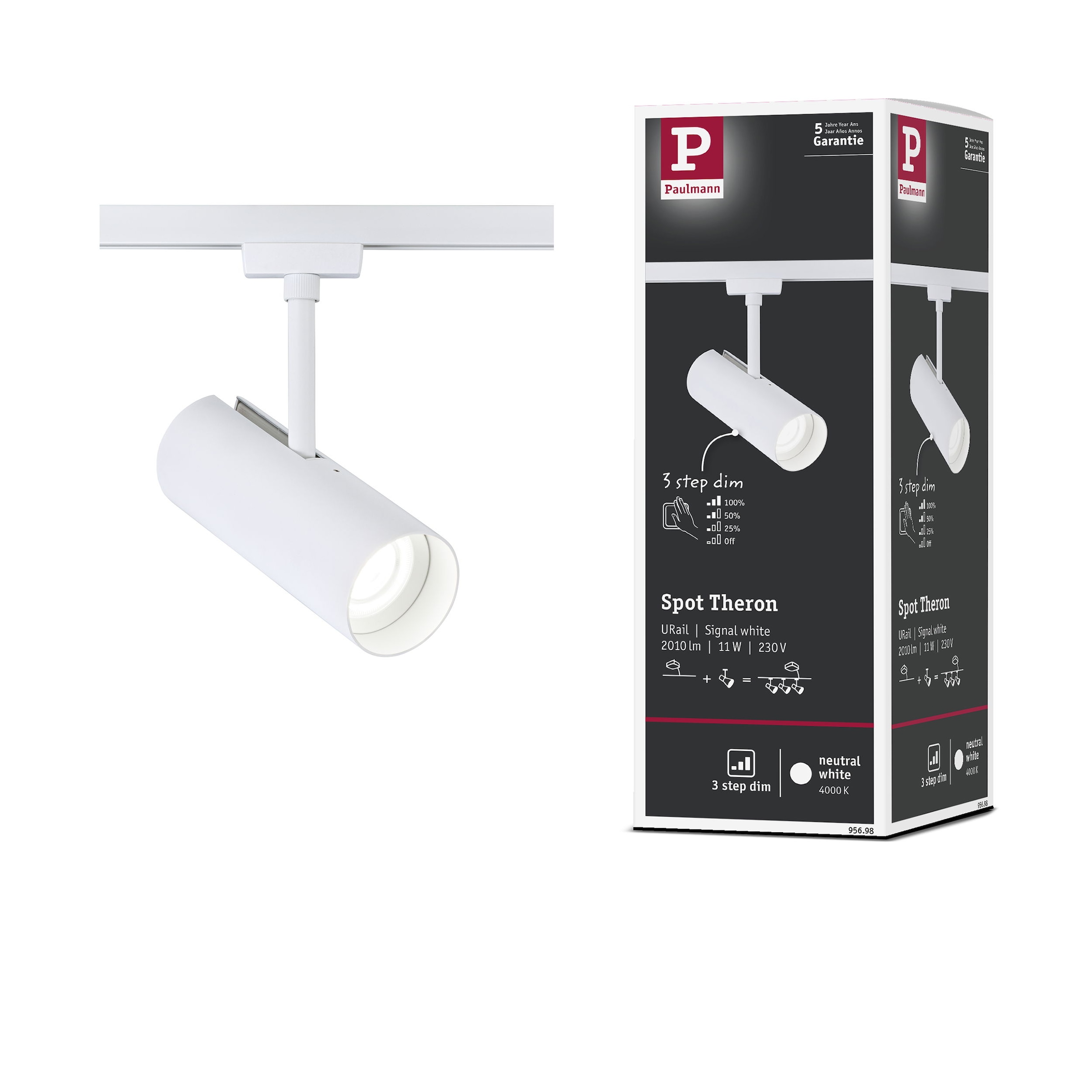 Paulmann Schienensystem-Leuchten »Theron 1100lm 11W 4000K dimmbar 230V« LED-Modul 1 Stk. Neutralweiß 3-Step-Dim