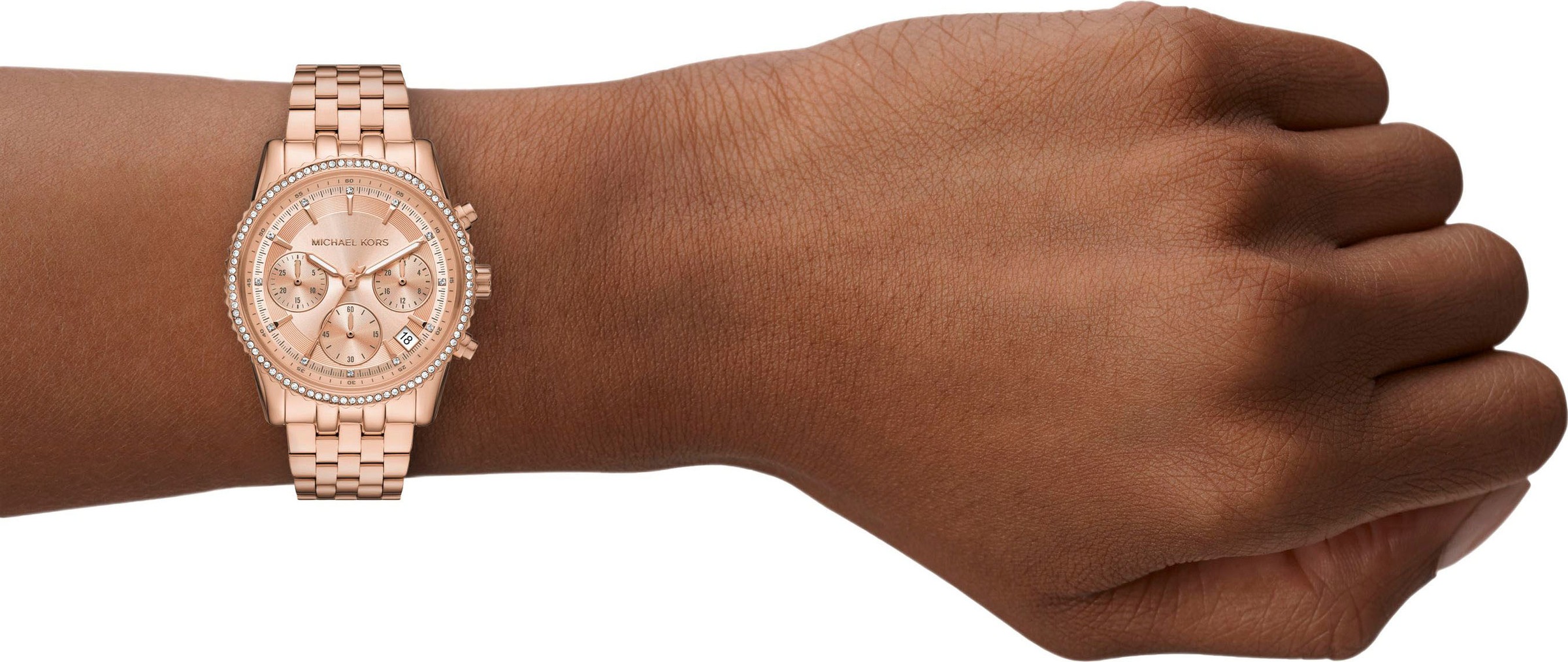 MICHAEL KORS Chronograph »BRYANT«, Quarzuhr, Armbanduhr, Damenuhr, Edelstahlarmband, analog, Tag