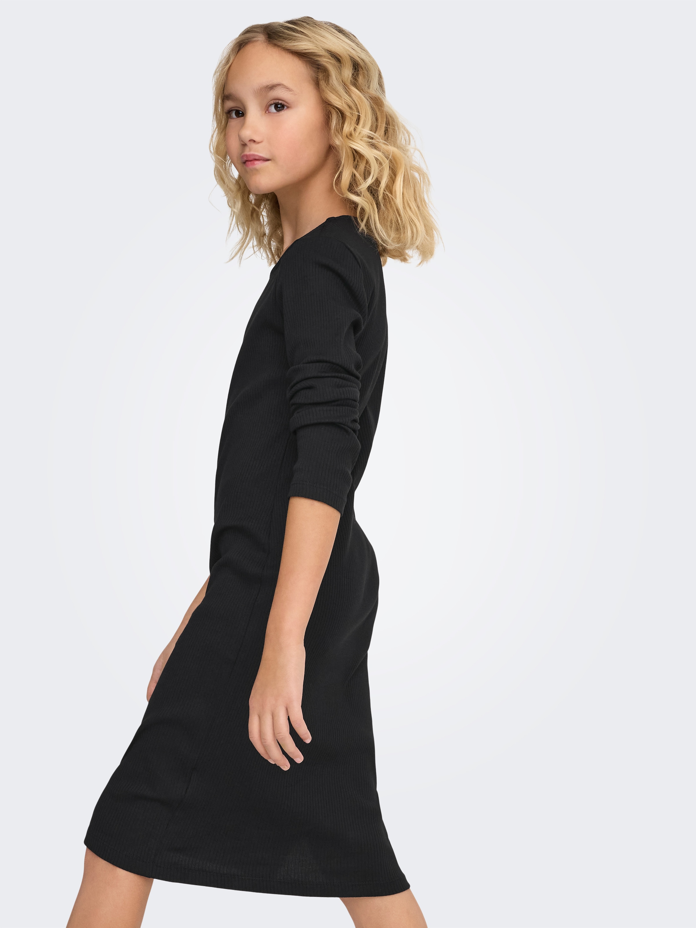 KIDS ONLY Jerseykleid "KOGBELFAST LIFE L/S MIDI DRESS JRS NOOS" Baumwollmischung, sehr figurbetont