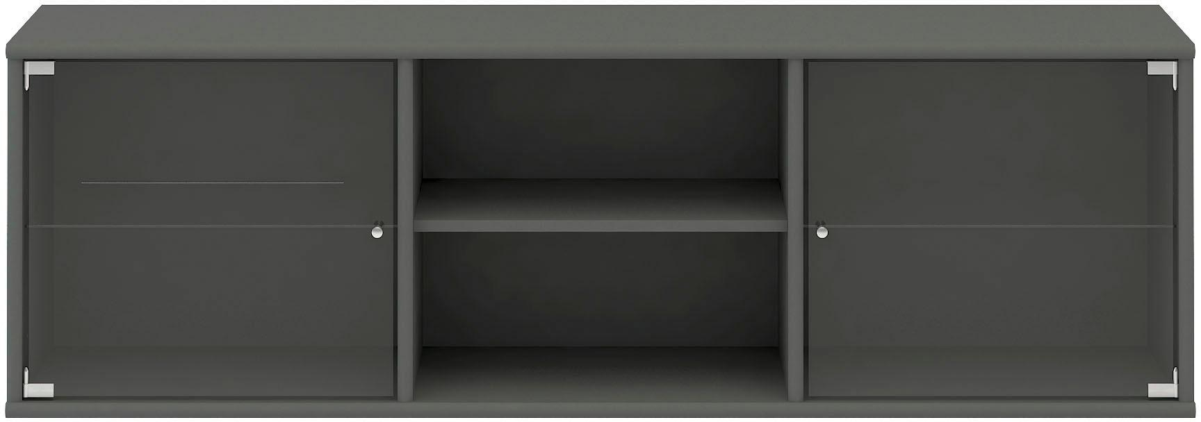 Hammel Furniture Lowboard "Mistral, Hochwertig Schrank, hängend/stehend montierbar", mit zwei Glastüren, B: 133 cm, anpa