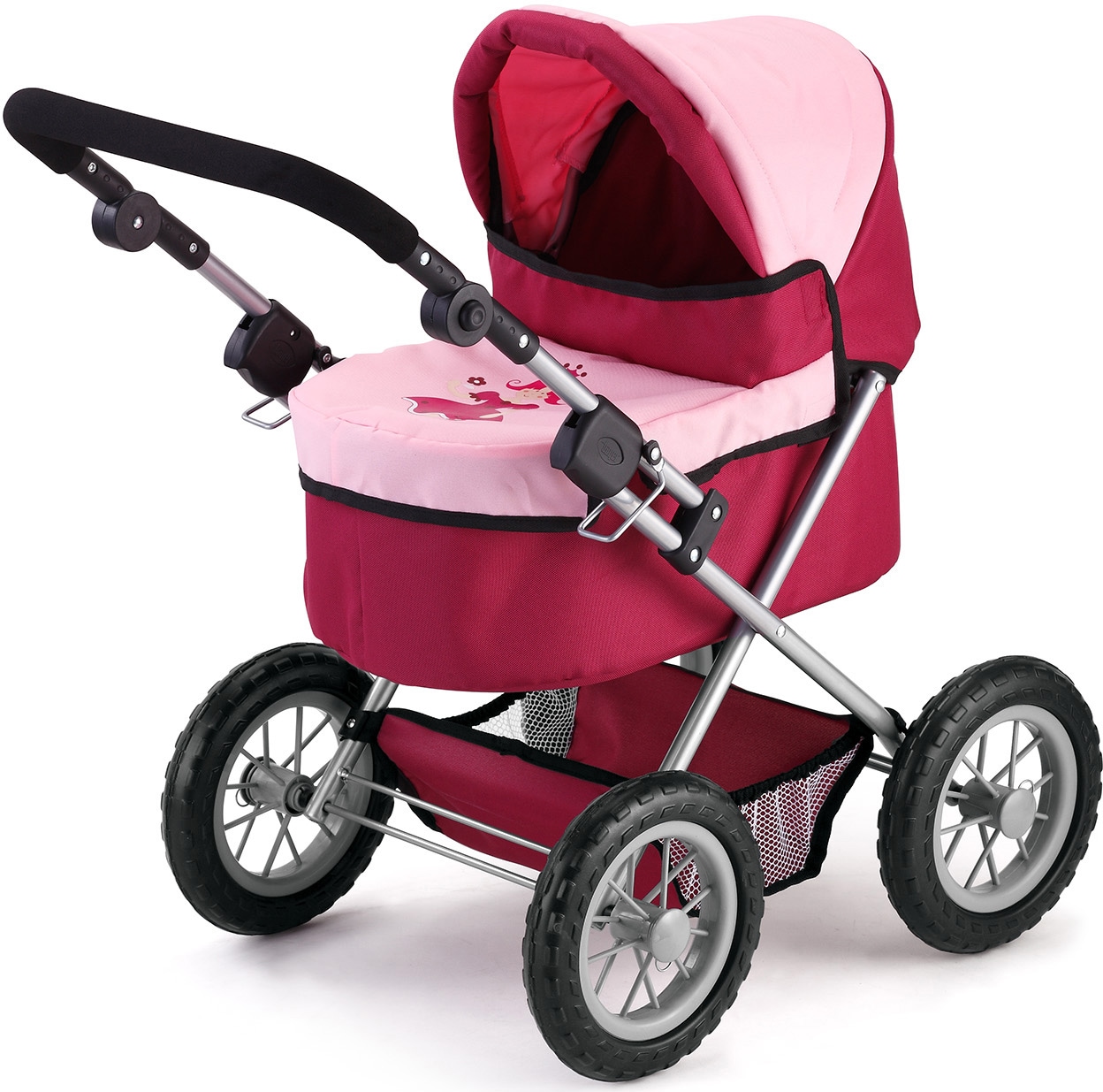 Bayer Puppenwagen »Trendy, Prinzessin rot/rosa«, inkl. Wickeltasche