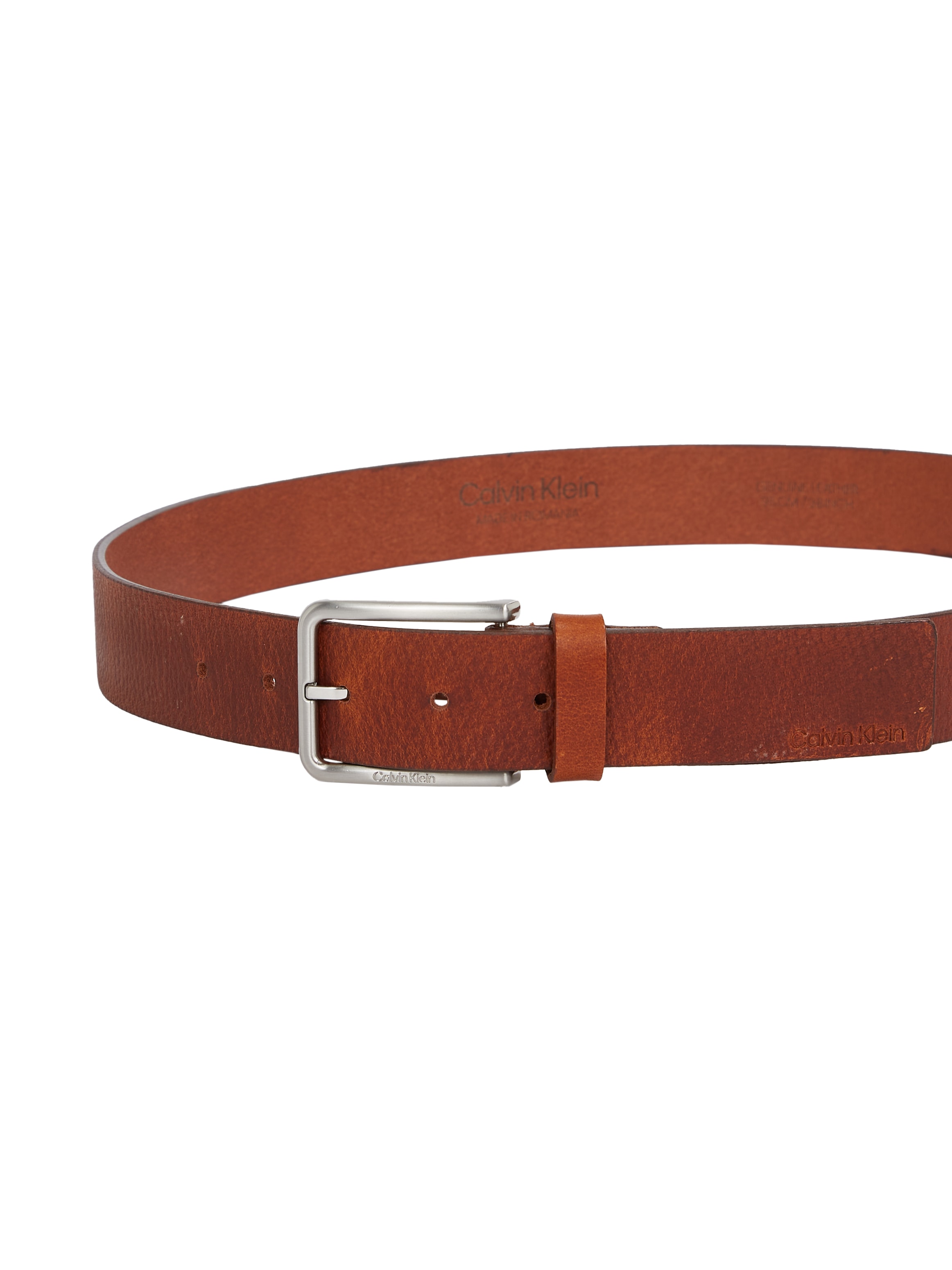 Calvin Klein Ledergürtel »WARMTH PB 35MM« Logodruck, Einfachdornschließe