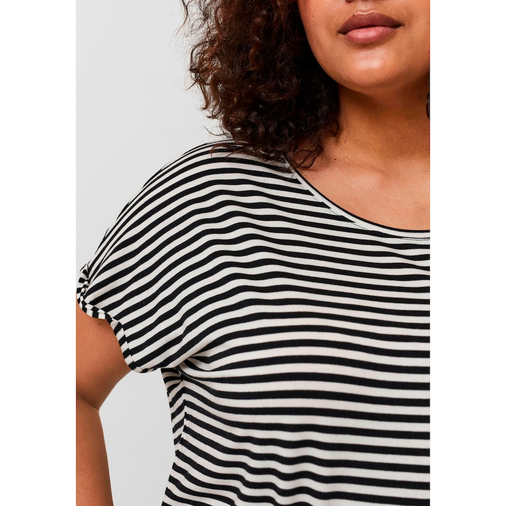 Vero Moda Curve Rundhalsshirt »VMAYA PLAIN SS TOP STRIPE GA NOOS CURVE«