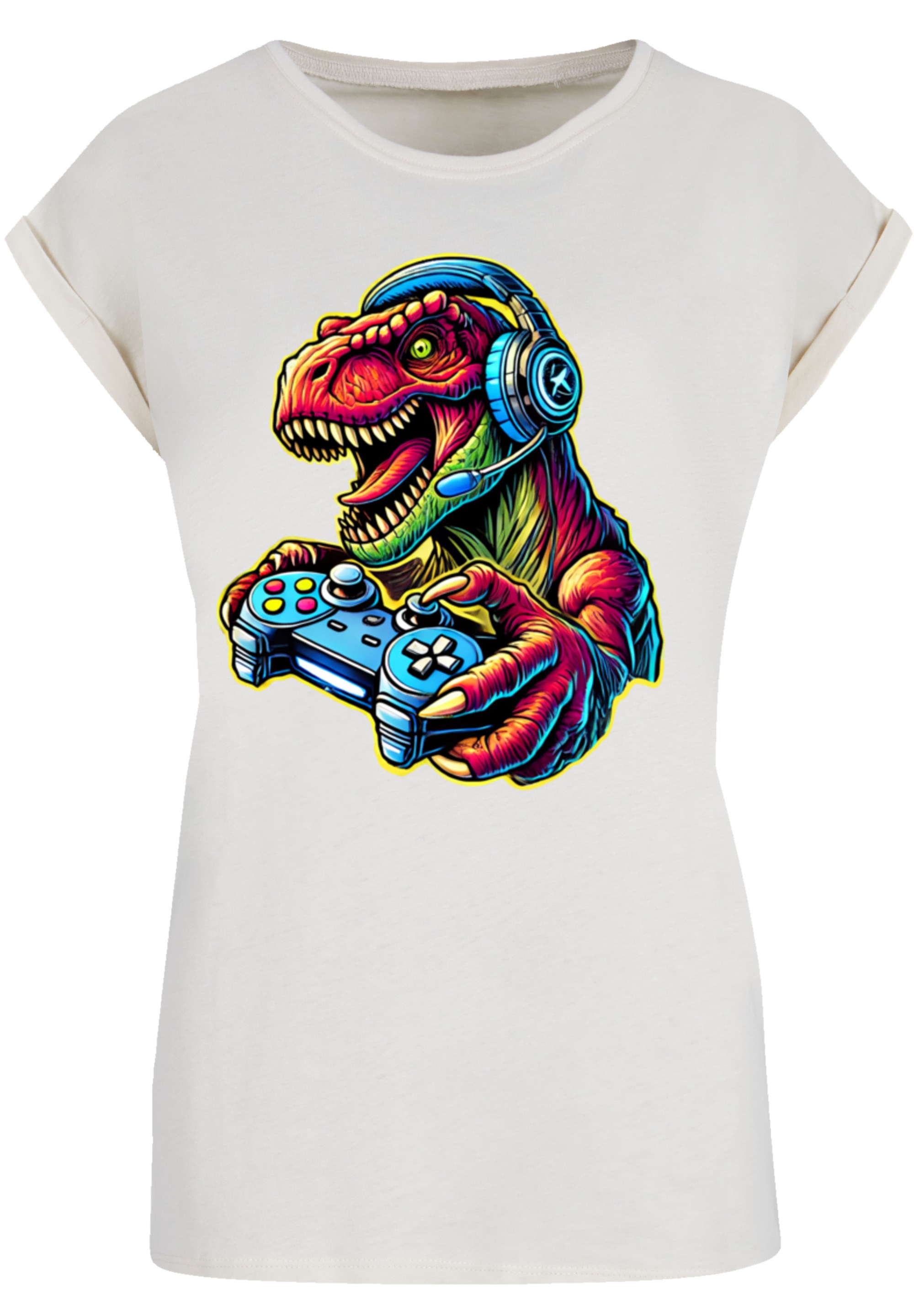 F4NT4STIC T-Shirt »Dinosaurier Gamer«, Premium Qualität