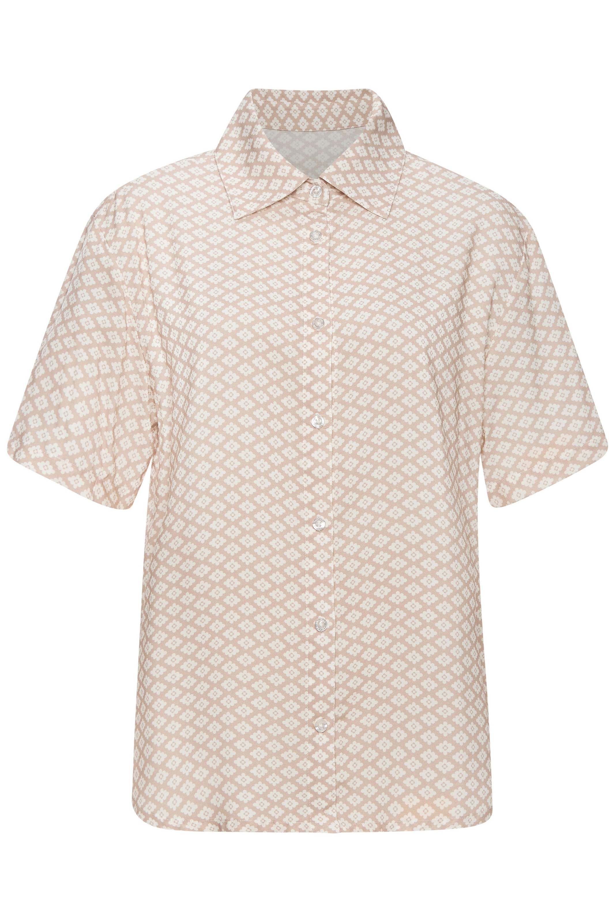 LASCANA Pyjamaoberteil, Mit edlem Allover-Druck