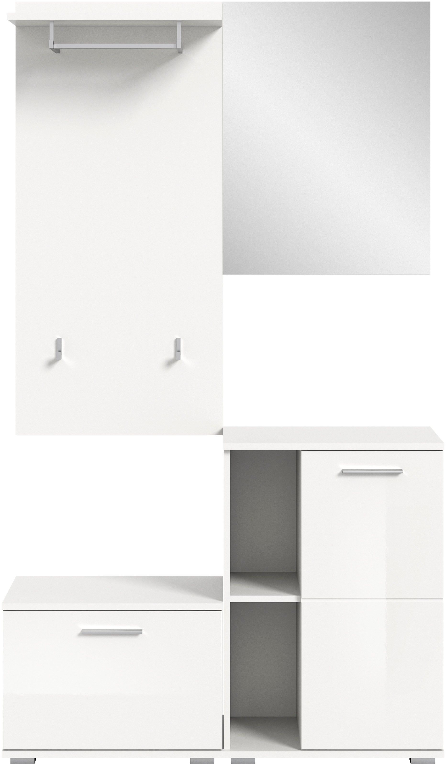 Home affaire Garderoben-Set "Valge, Breite 110 cm, 4-teiliges Set, bestehen günstig online kaufen