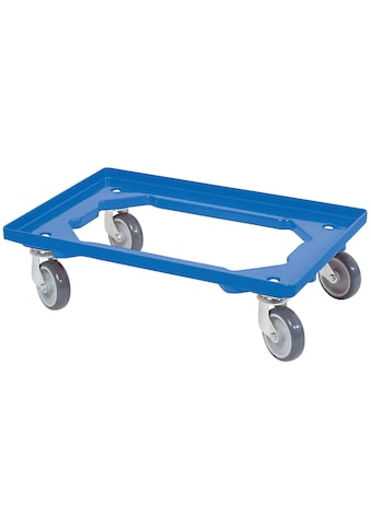 Transportroller, (4 St.), BxT: 60x40 cm, blau 4 Lenkrollen, graue Gummiräder kaufen