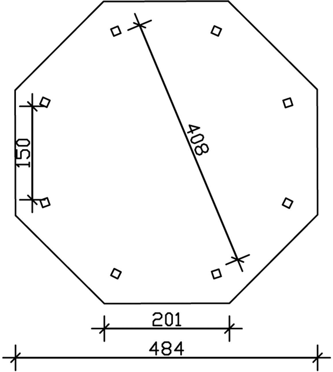 Skanholz Holzpavillon »Nice 2«, Leimholz, 399 x 399 cm