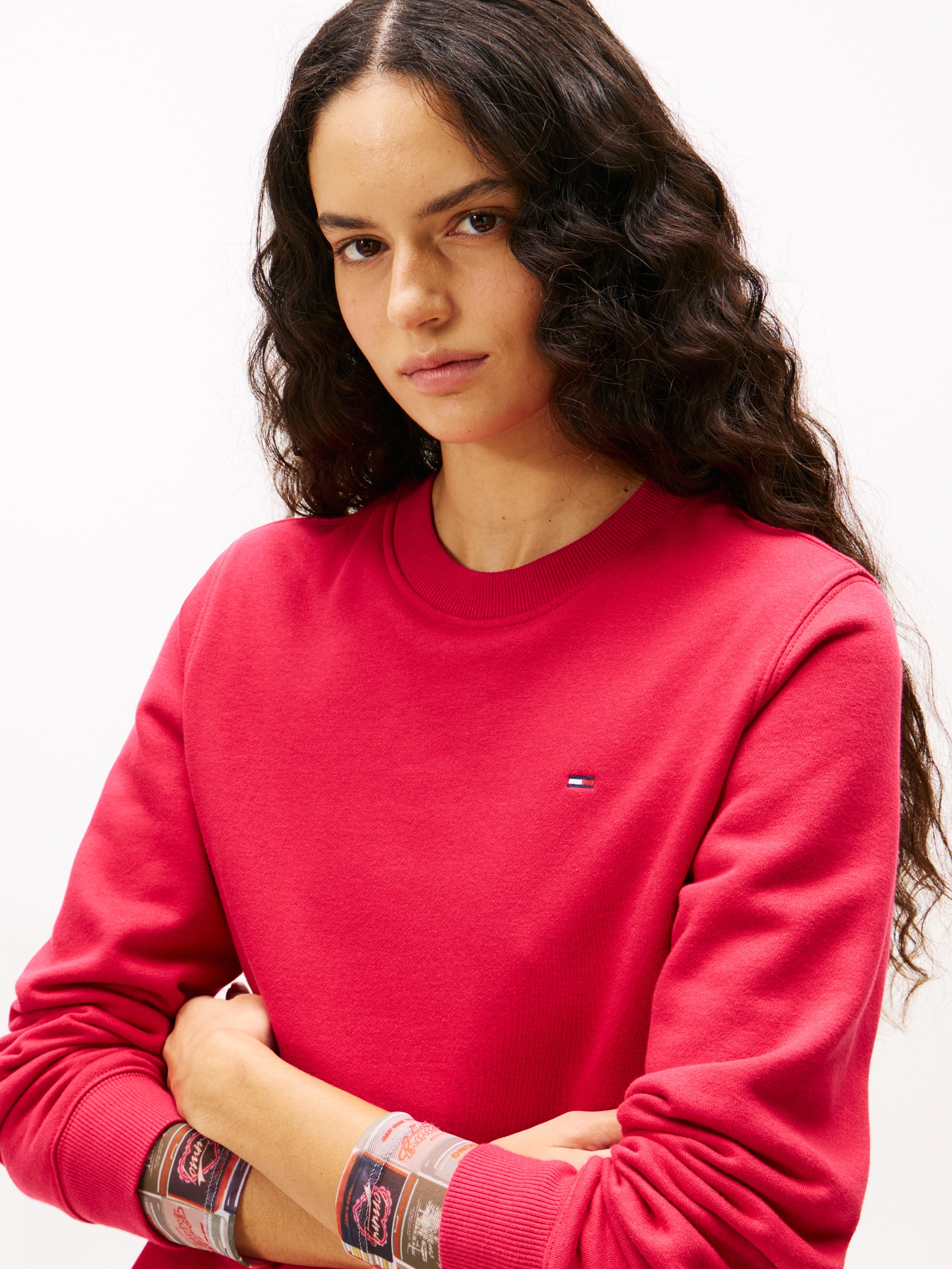 Tommy Jeans Sweatshirt »TJW REG S FLAG CREW«, mit Logostickerei