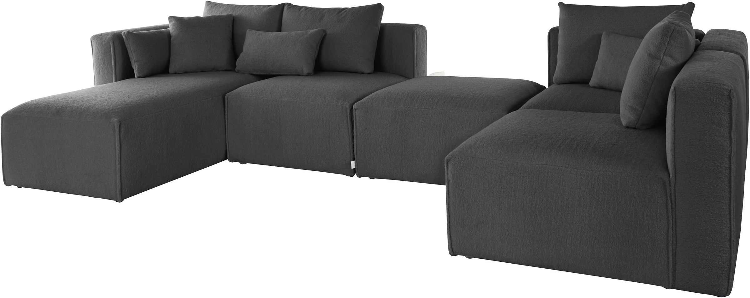 Home affaire Wohnlandschaft »Comfine U-Form«, zusammengesetzt aus Modulen, in 3 Stoffen und vielen Farben