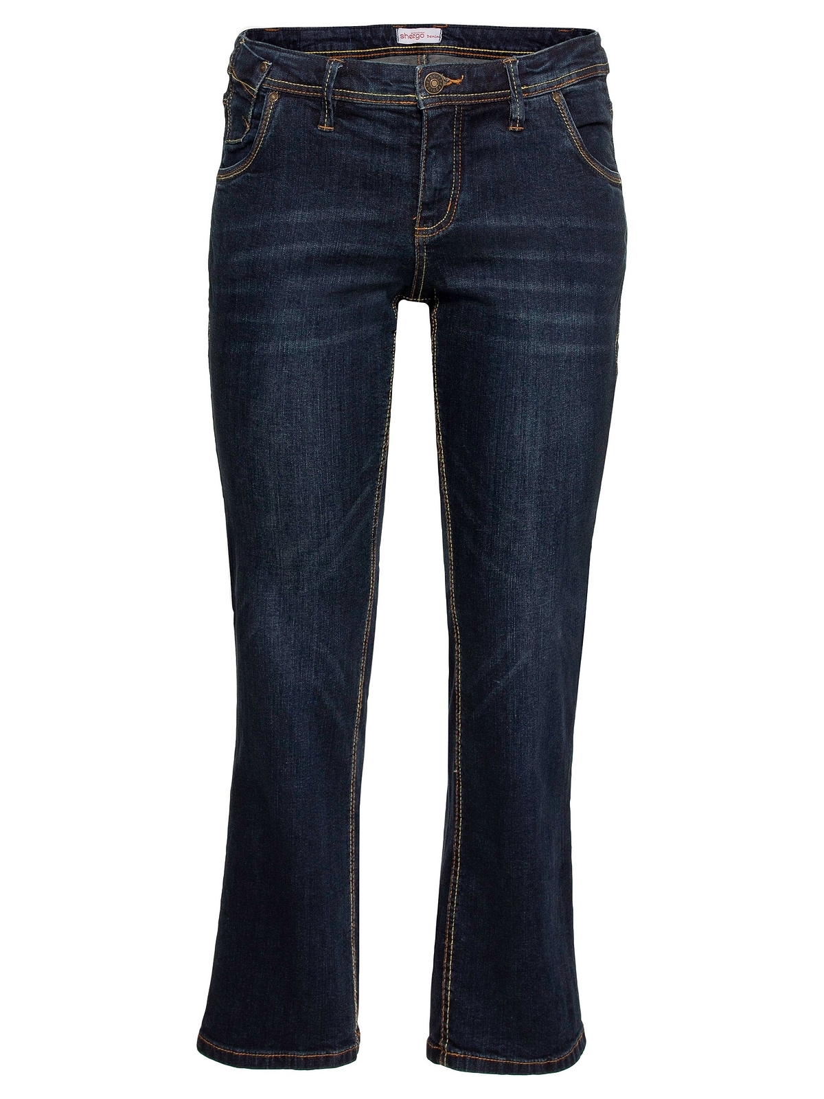Sheego Stretch-Jeans »Große Größen«, mit gerader Beinform, individuelle Used-Effekte