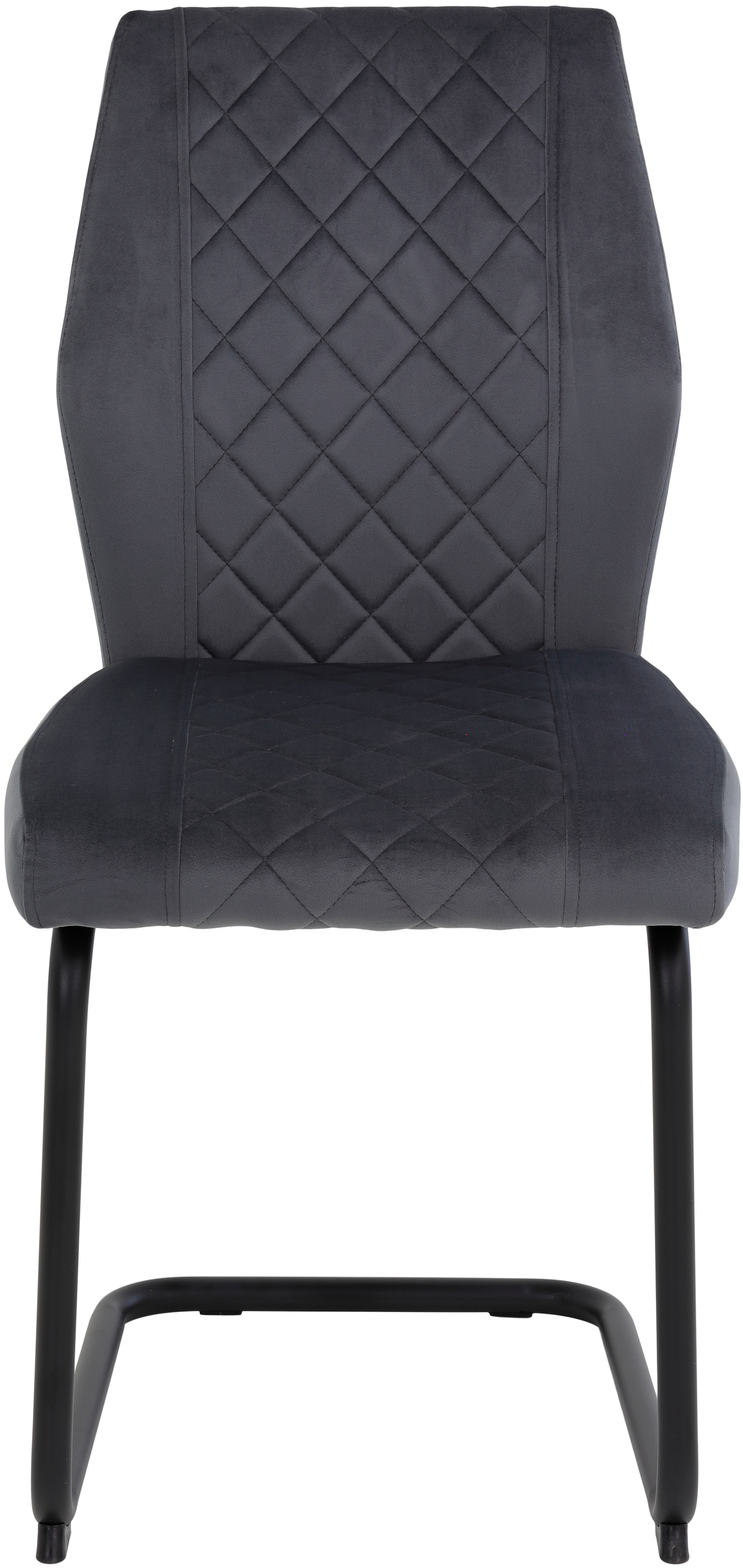 HELA Freischwinger »Freischwinger DALLAS 140kg belastbar, mit Rautensteppung«, (Set), 4 St., Samtvelours VELVET, Esszimmerstuhl, Rücken und Sitz ergonomisch gepolstert