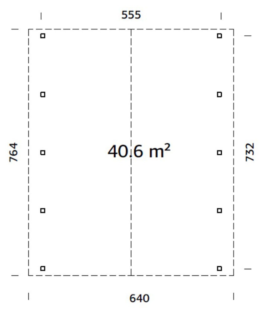 Palmako Doppelcarport »Robert« Massivholz 531 cm transparent