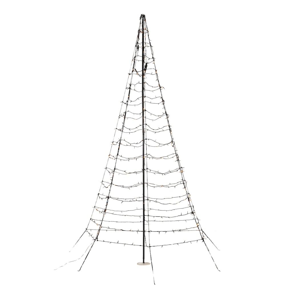 LED Baum »Galaxy, Weihnachtsdeko aussen«, Warmweiß, mit Aufstellmast, aus Metall und Kunststoff, mit warmweißen LEDs