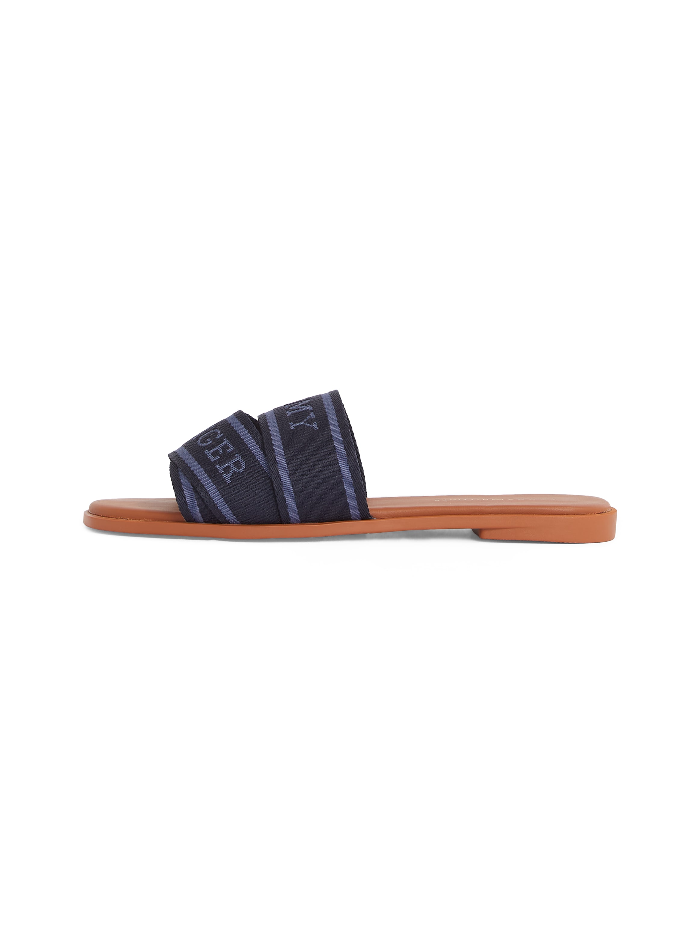Tommy Hilfiger Pantolette »TOMMY HILFIGER WEBBING MULE«, Blockabsatz, Sommerschuh, Bequemschuh, Flats mit Logoschriftzug