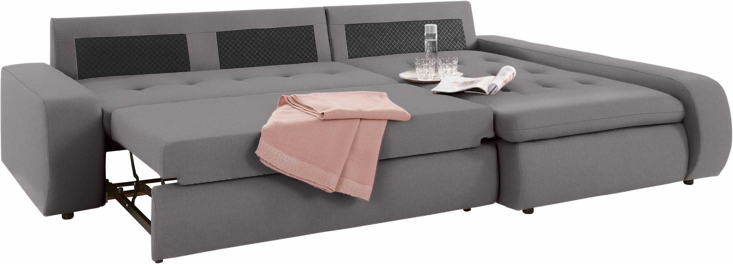 TRENDMANUFAKTUR Ecksofa »Indie II, tolle Detailverarbeitung, bequem und komfortabel im Sitz«, XL und XXL, wahlweise mit Bettfunktion, L-Form