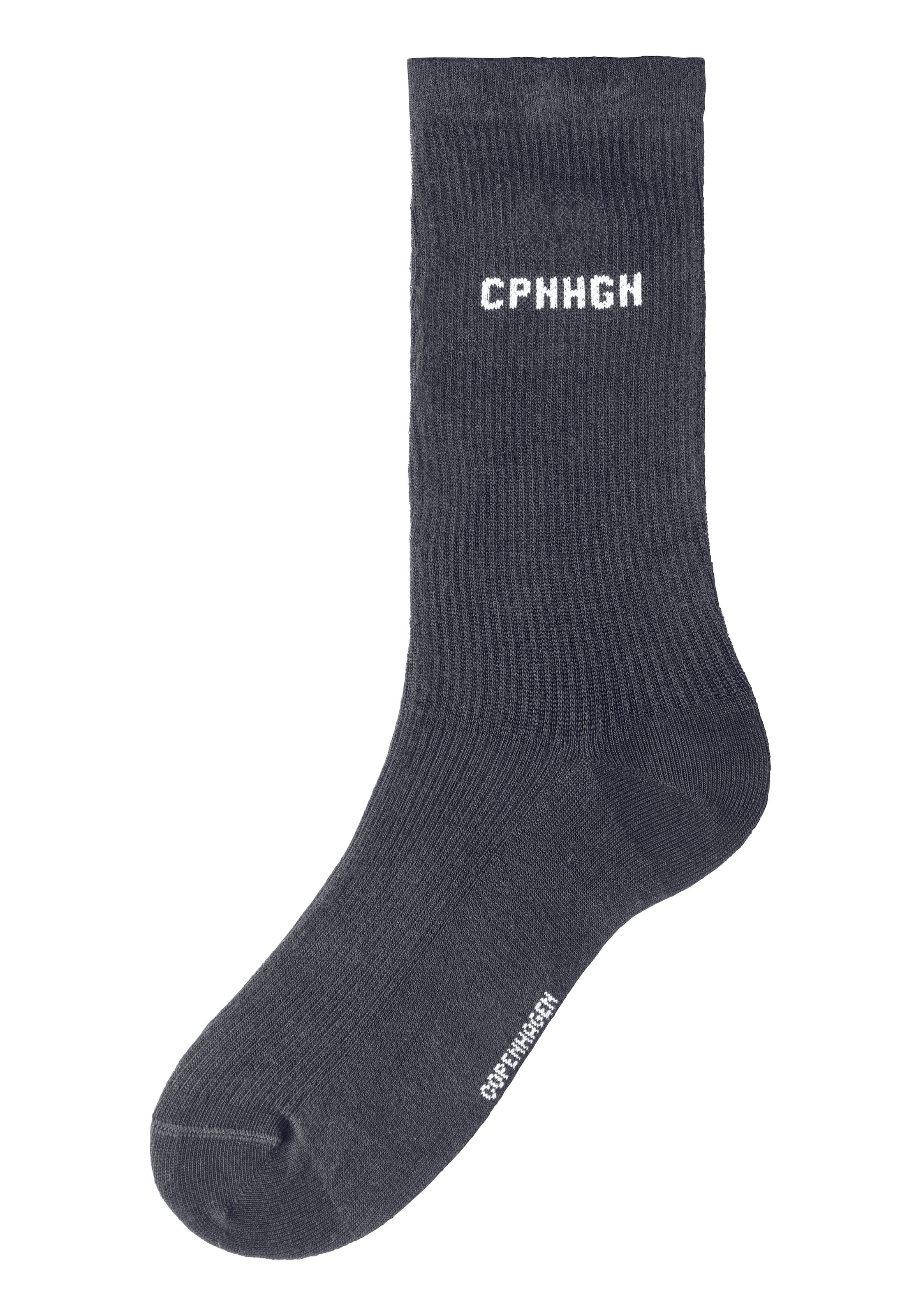 Copenhagen Studios Basicsocken, (Packung, 3 Paar), mit Rippstruktur und Stickerei