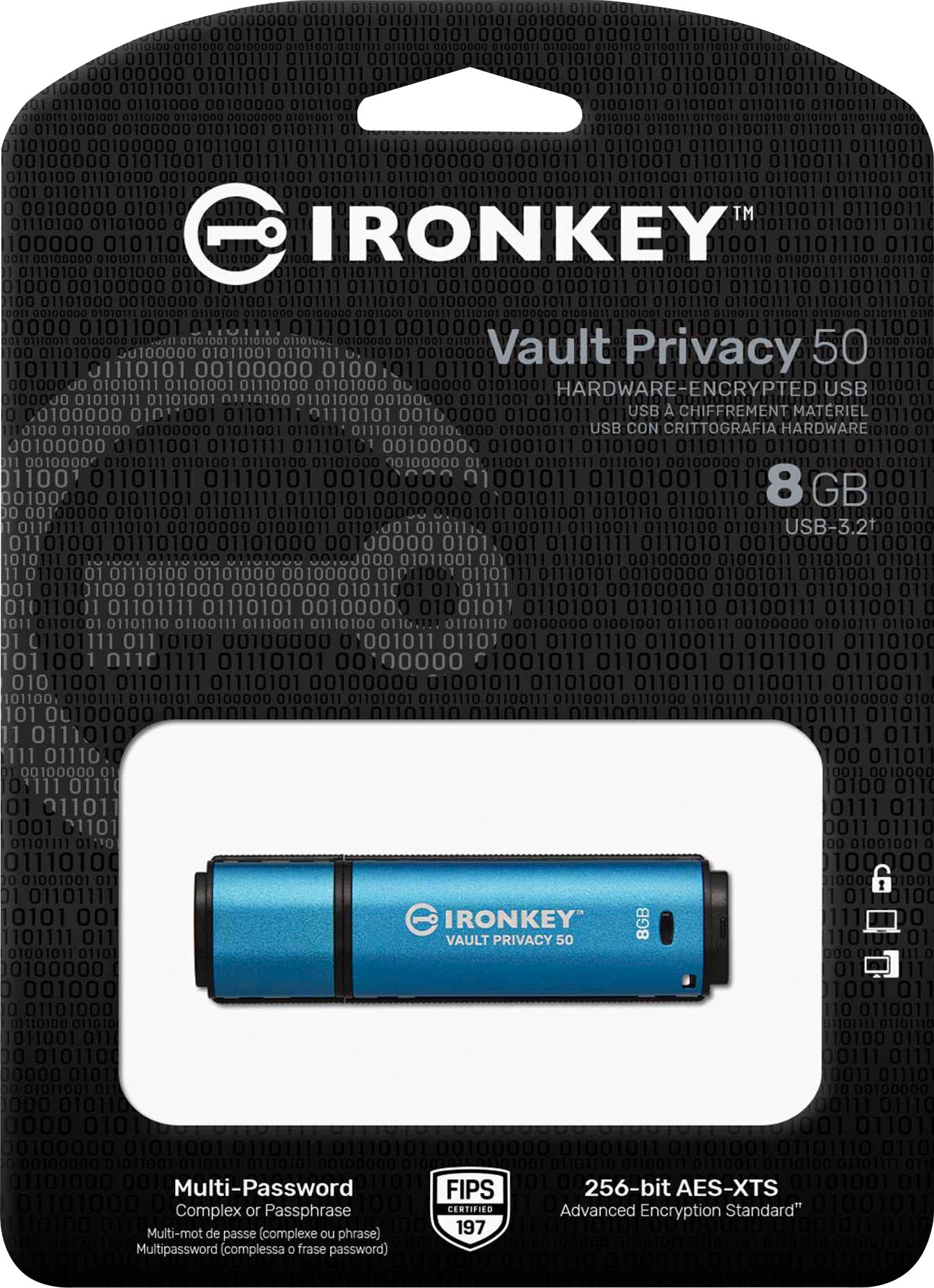 Kingston USB-Stick »IRONKEY VAULT PRIVACY 50 SERIE 32GB«, (USB 3.2 Lesegeschwindigkeit 250 MB/s)