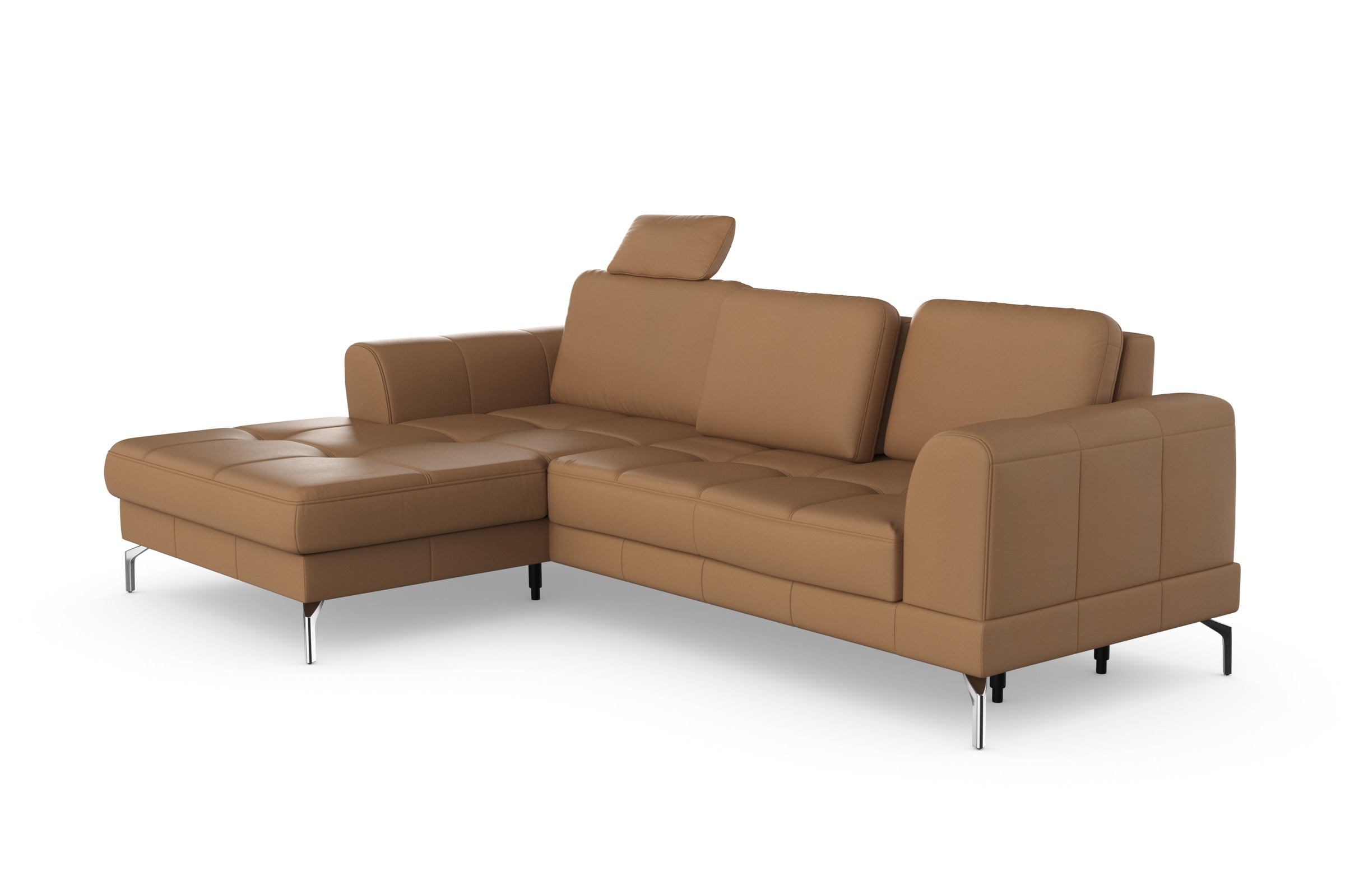 sit&more Ecksofa »Bendigo L-Form«, inklusive Sitztiefenverstellung, Bodenfreiheit 15 cm, 2 Fußfarben