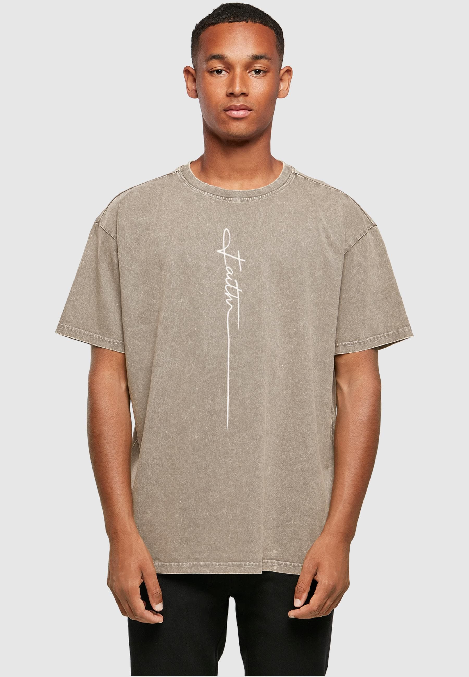 Merchcode T-Shirt »Merchcode Herren Faith Acid Washed Oversized Tee«, (1 tlg.)