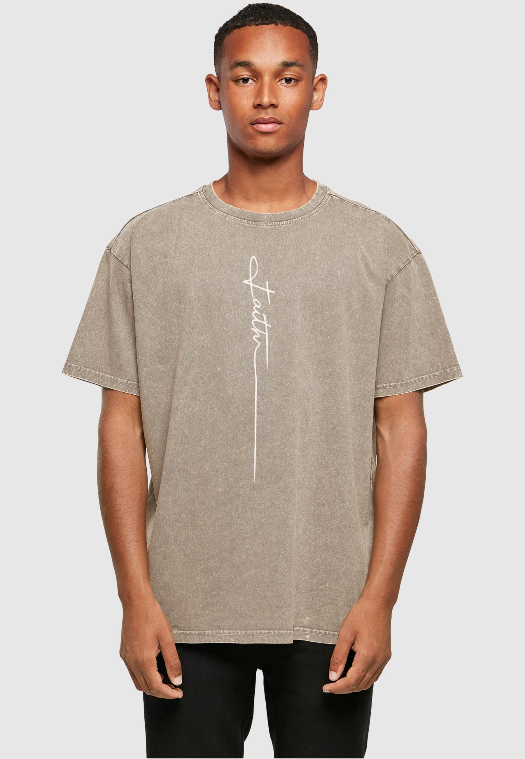 Thumbnail - Merchcode T-Shirt "Merchcode Herren Faith Acid Washed Oversized Tee", (1 tlg.)