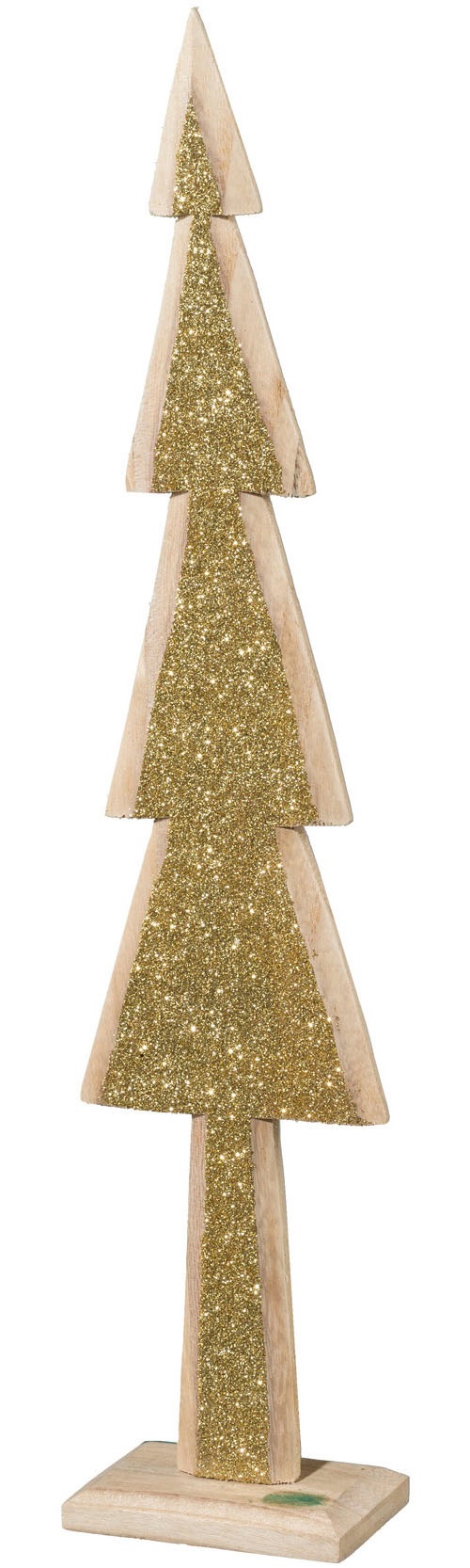 Dekobaum CREATIV HOME "Tannenbaum", gold, B:14,5cm H:69cm T:7cm, Dekofiguren, mit Glitter