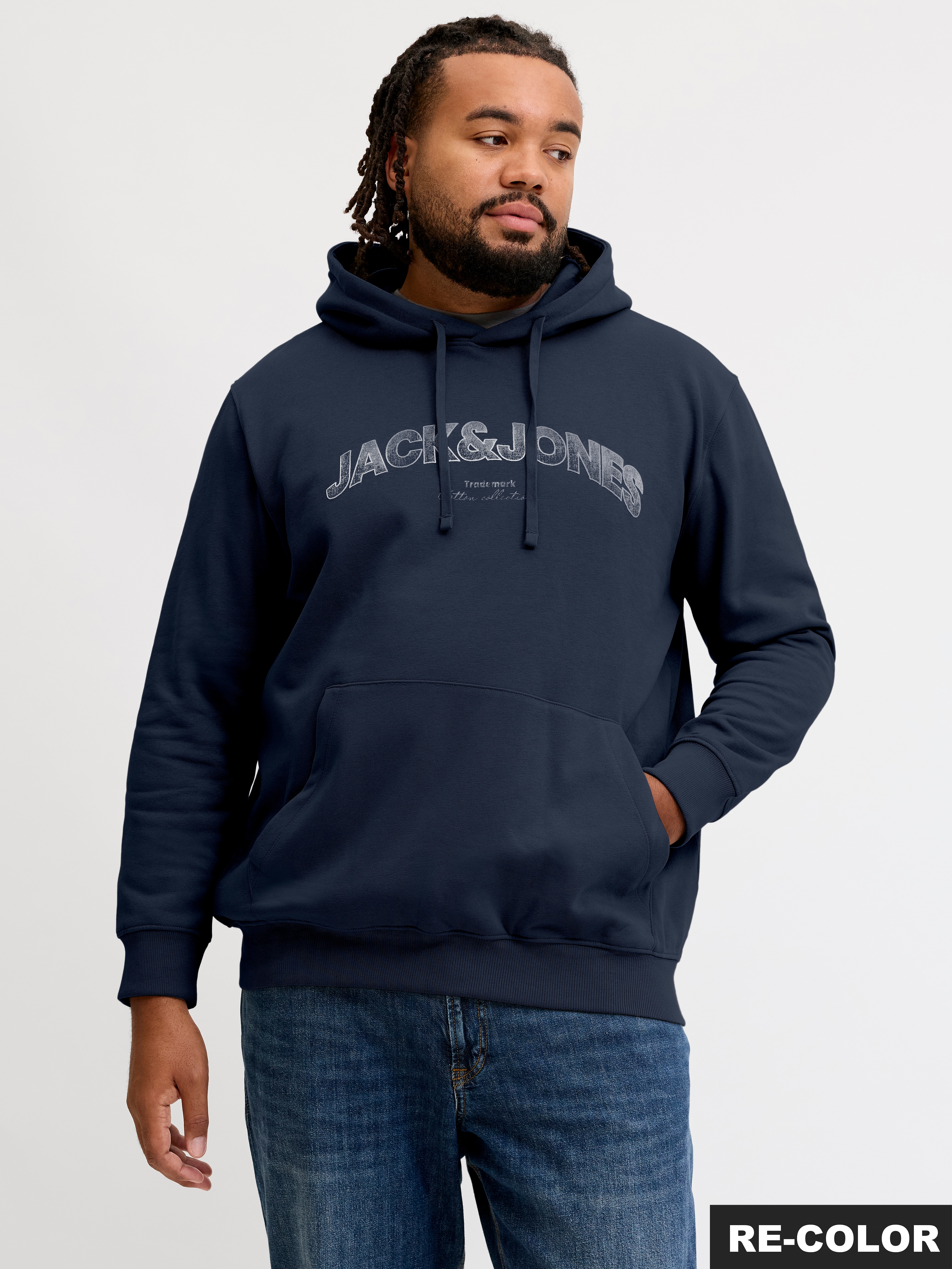 Jack & Jones PlusSize Kapuzensweatshirt "JJAVERY SWEAT HOOD PLS", Baumwollmischung, normal geschnitten