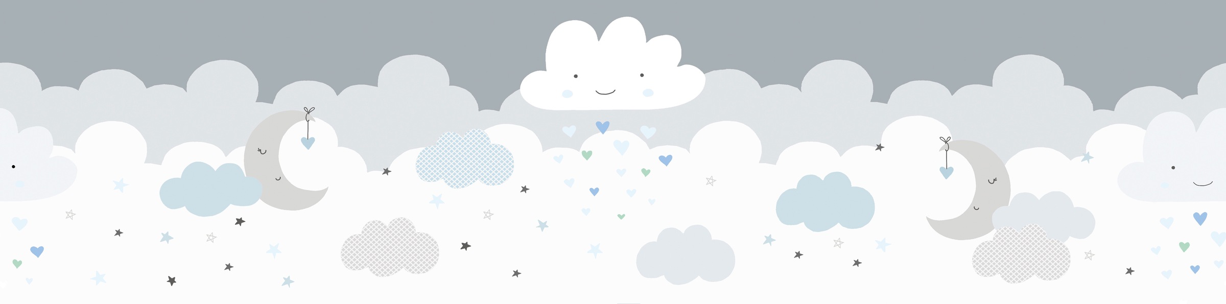 A.S. Création Bordüre "Dreamy Sky" Motiv abstrakt naturalistisch glatt Tapete Kinder Borte Wohnzimmer Schlafzimmer Küche Design Kinderzimmer